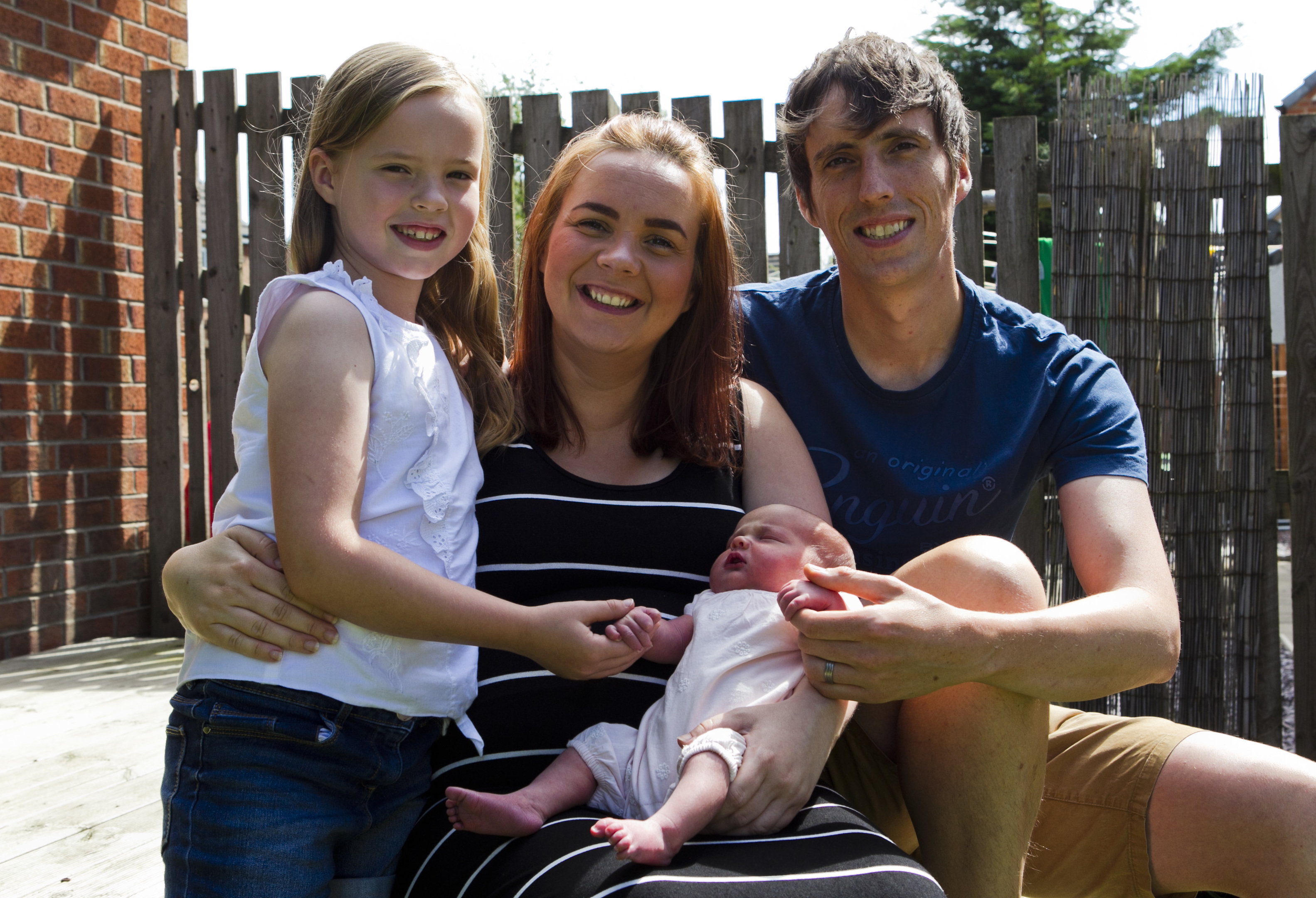 Chris Sim, with his wife Kerryann, daughter Freya, and newborn baby daughter, Ada (Andrew Cawley / DC Thomson)