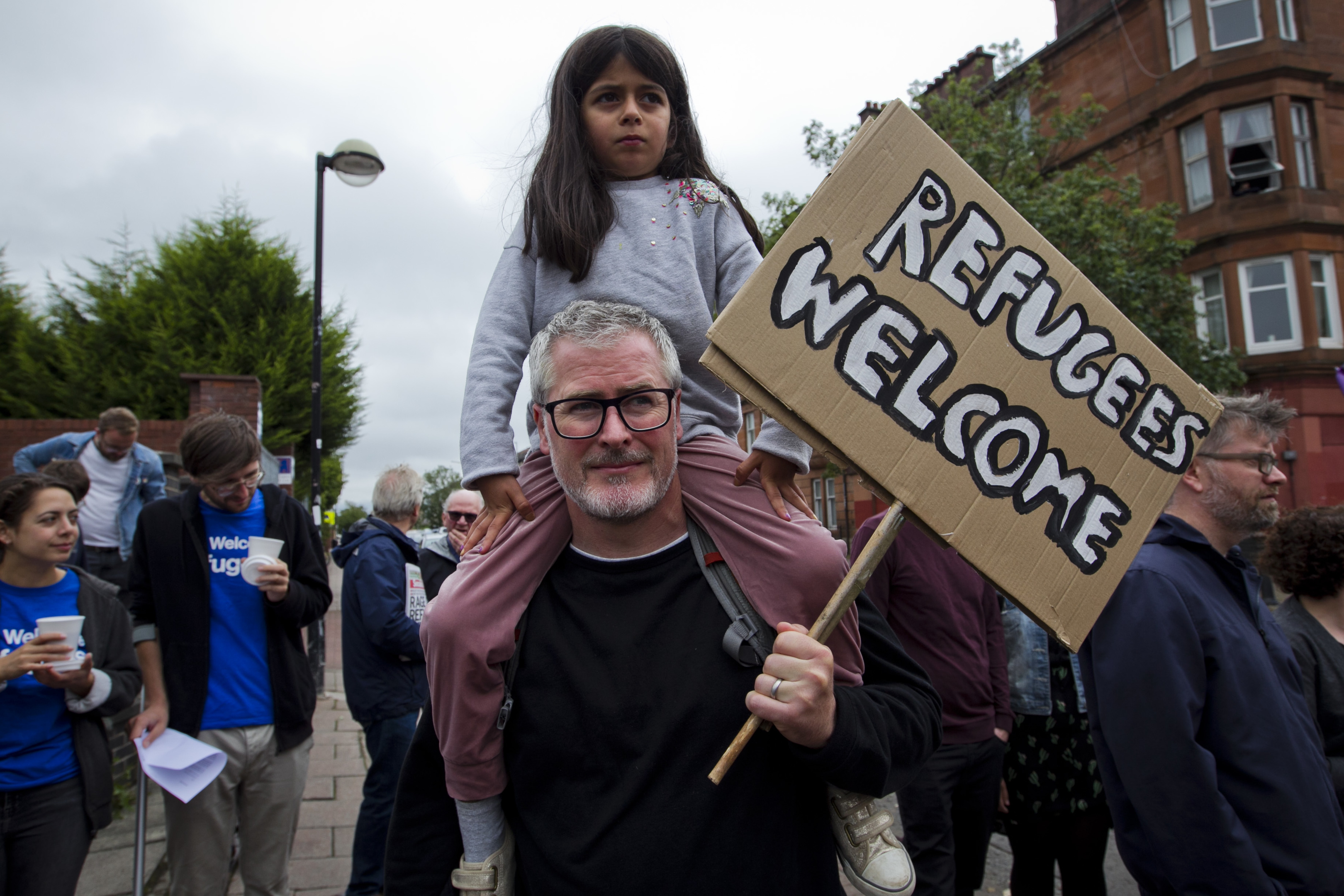 A demonstration outside the Home Office building in Glasgow (Andrew Cawley / DC Thomson)