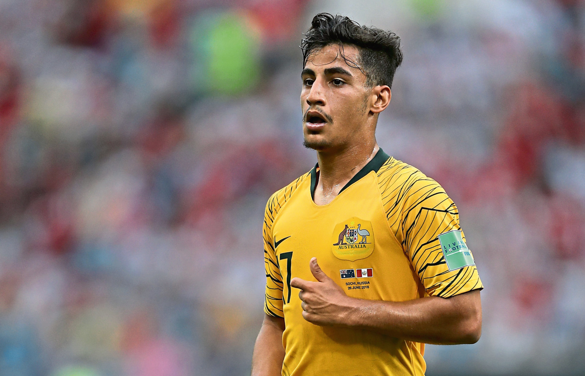Daniel Arzani in action at the World Cup (Getty Images)