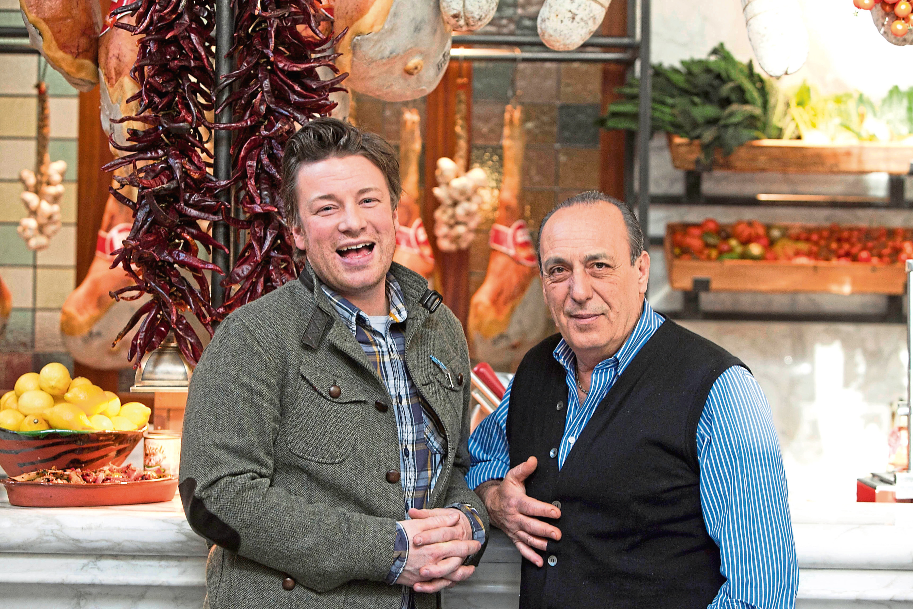 Gennaro Contaldo, right, with fellow chef and friend Jamie Oliver