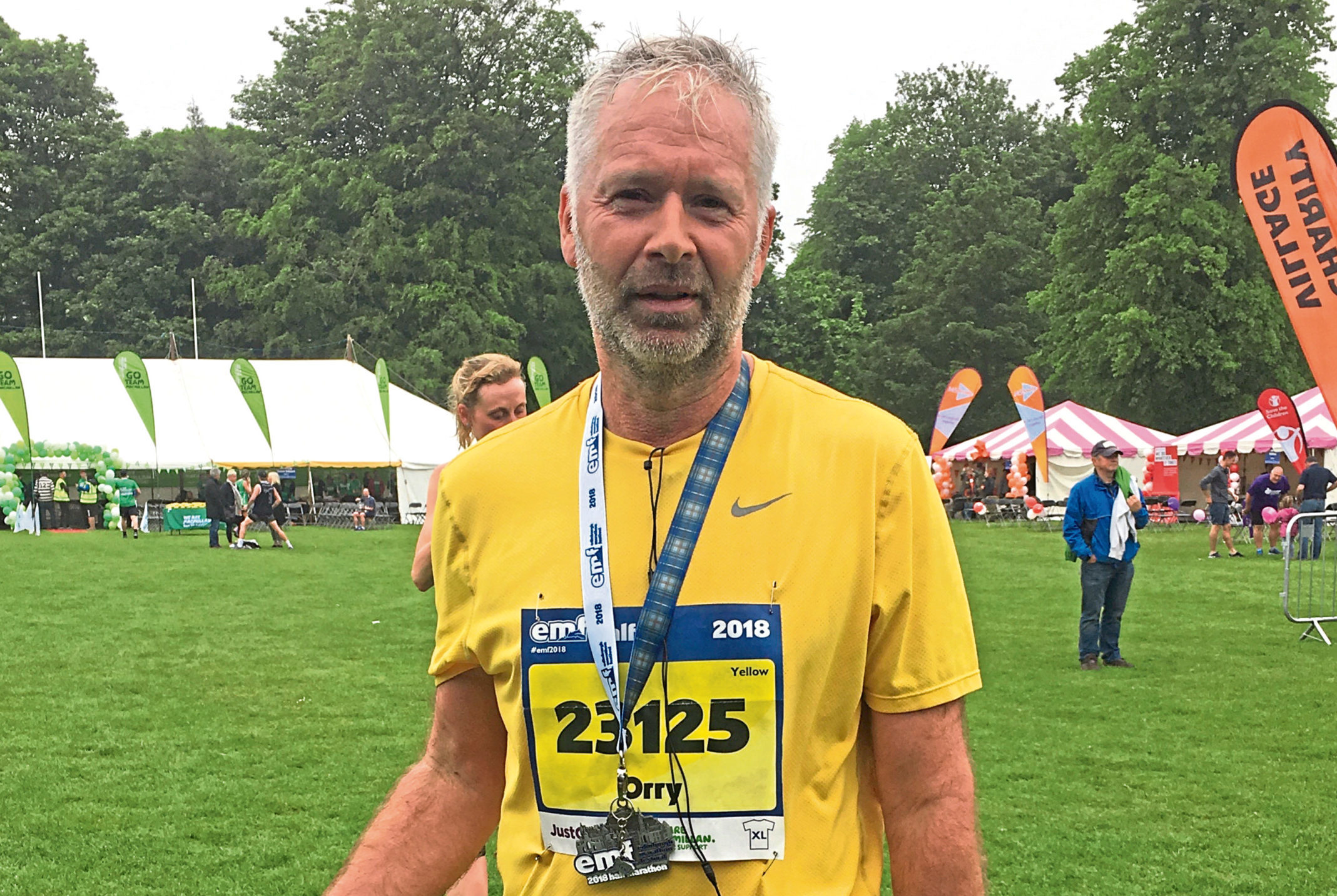 Retired pipe fitter Orry Nowosad after the Edinburgh Half Marathon