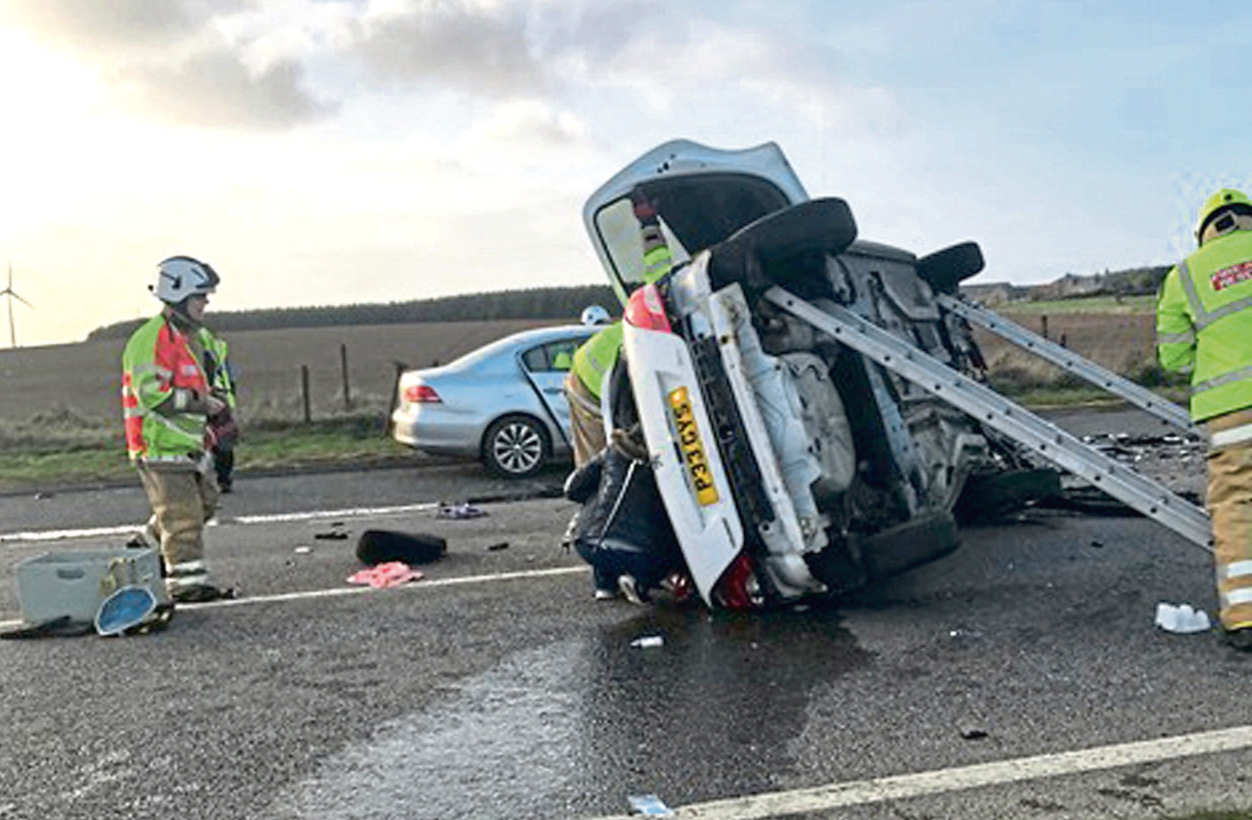 The crash at the Toll of Birness on the A90