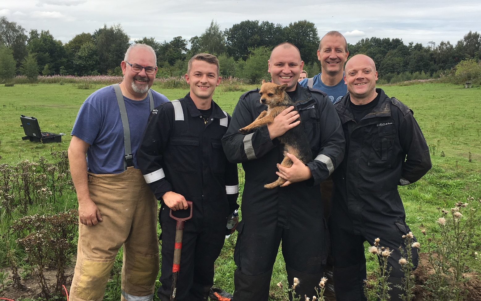 Fire crews rescued Bear from underground tunnels