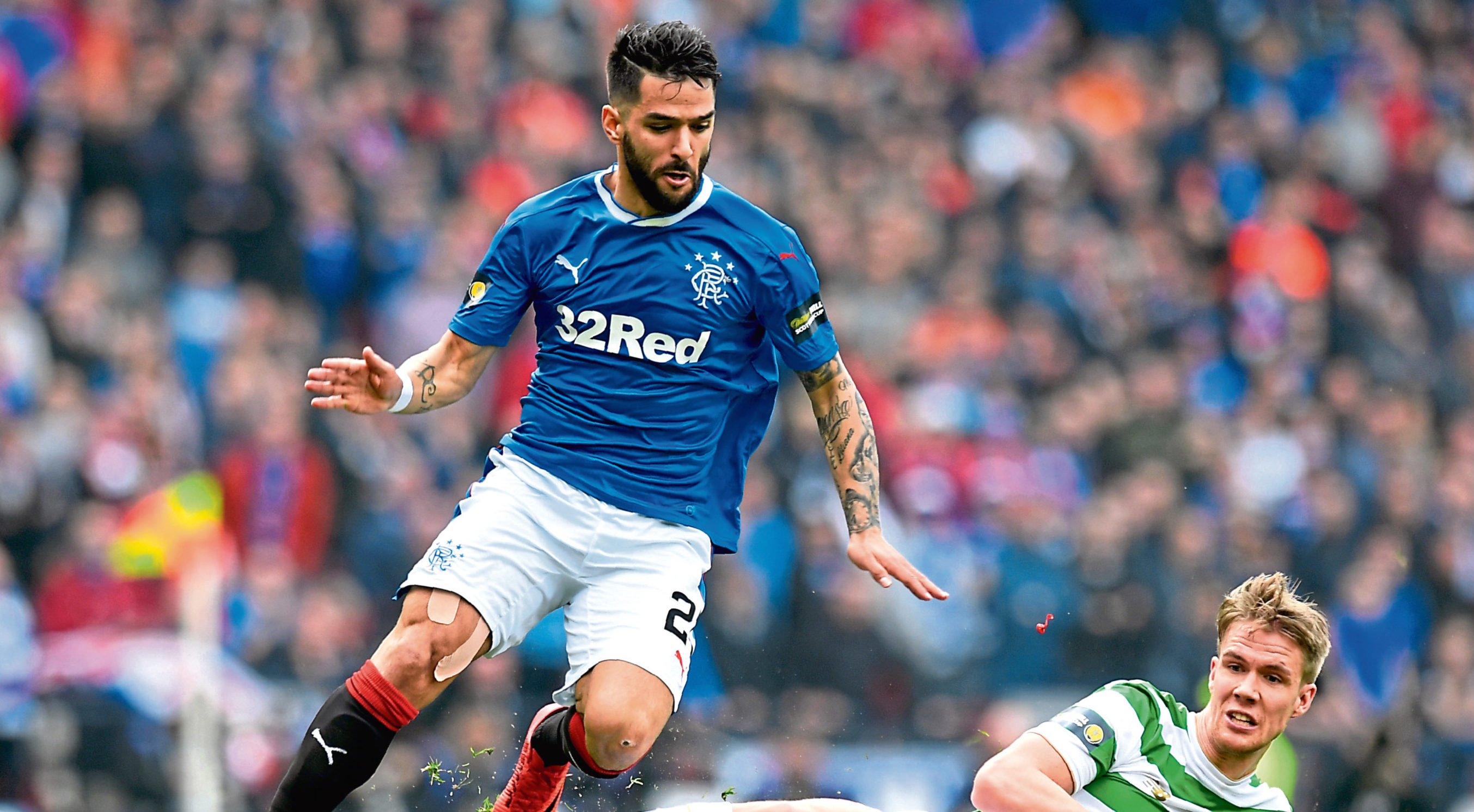 Rangers' Daniel Candeias (left) in action