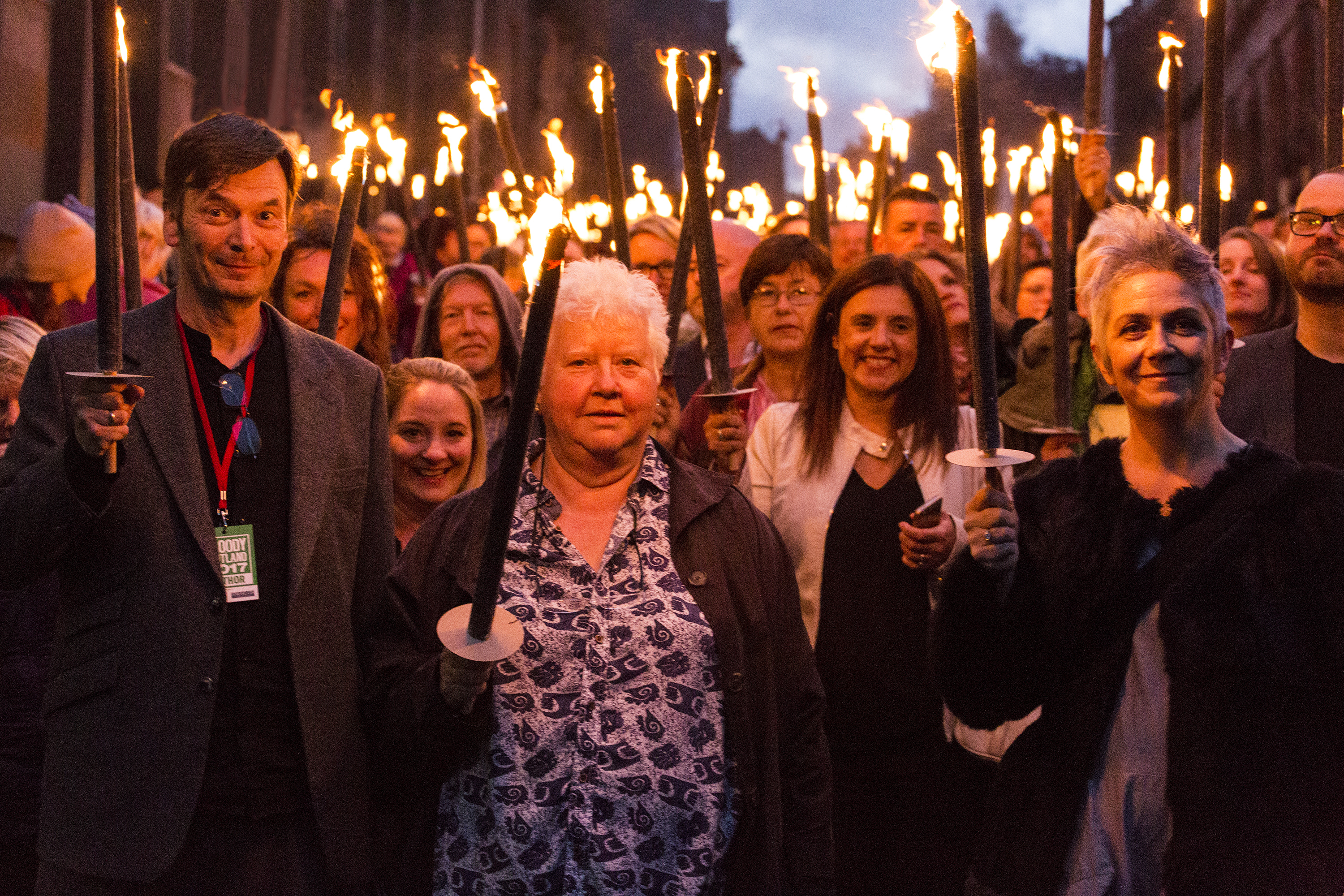 Ian Rankin, Val McDermid and Denise Mina at Bloody Scotland's opening parade last year (Paul Reich)