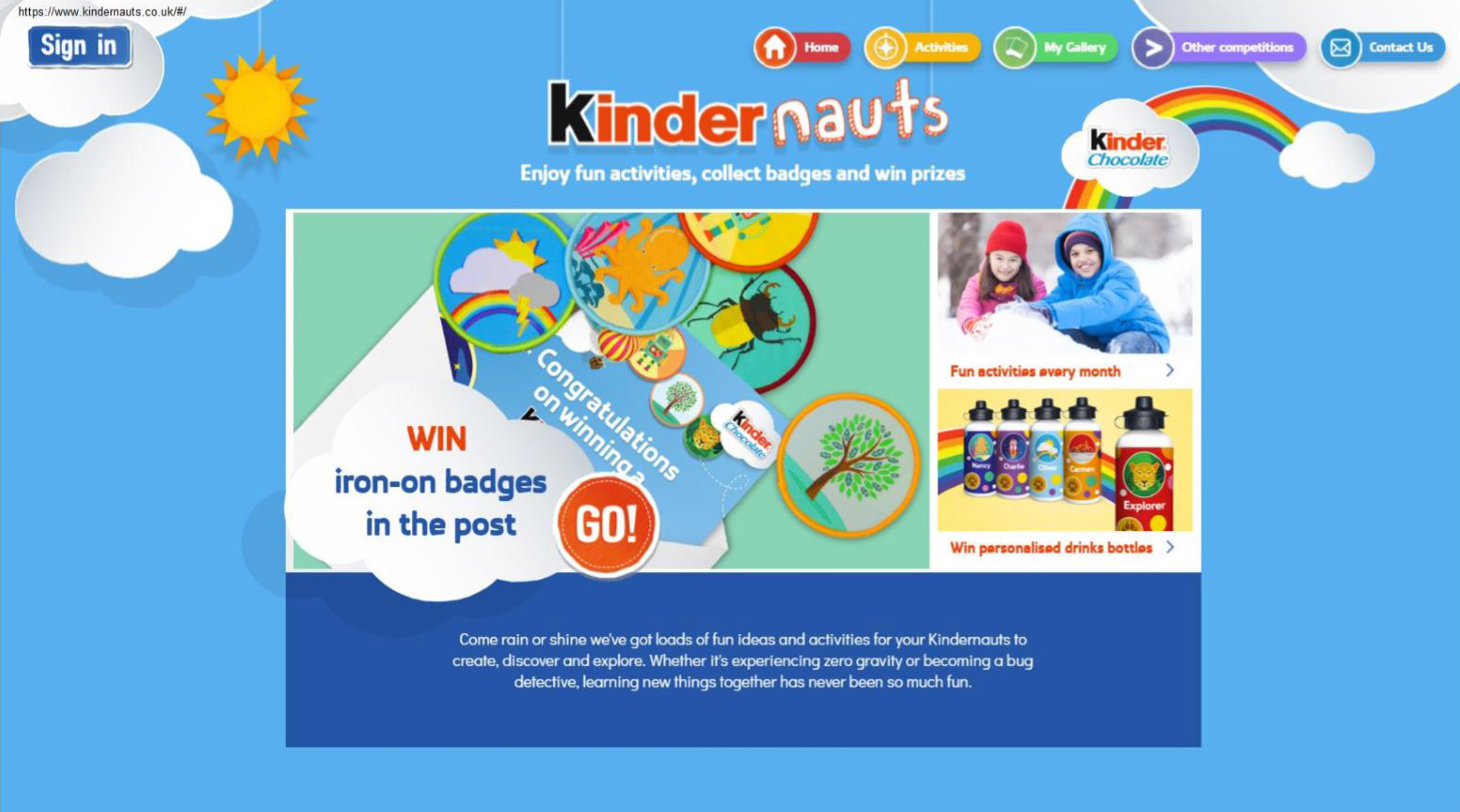 A screengrab issued by Advertising Standards Authority (ASA) of a page from the website of Kinder (Kinder/PA Wire)