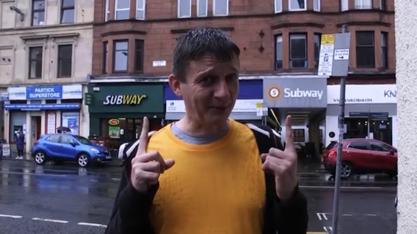 Geoff at Kelvinhall, where it's easy to get mixed up! (Geoff Marshall / YouTube)