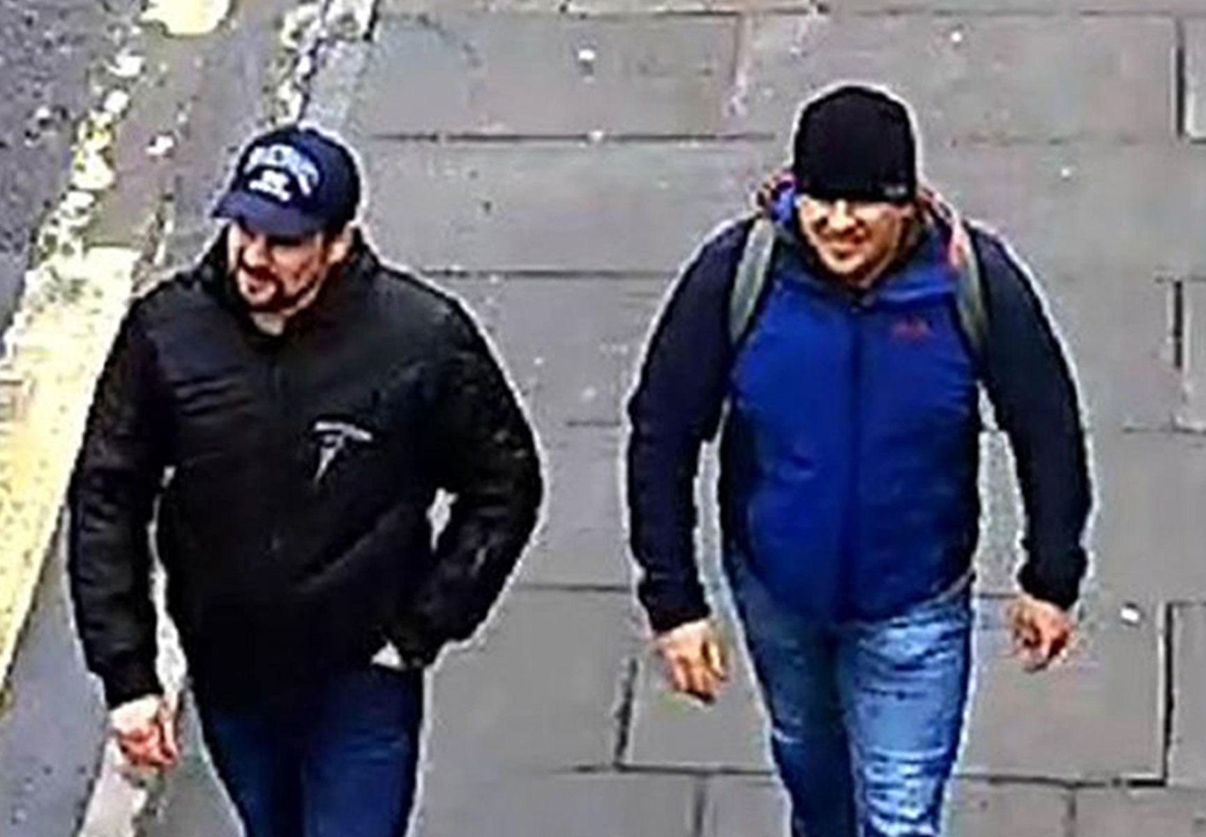 CCTV image issued by the Metropolitan Police of Russian Nationals Ruslan Boshirov and Alexander Petrov on Fisherton Road, Salisbury. (Press Association)