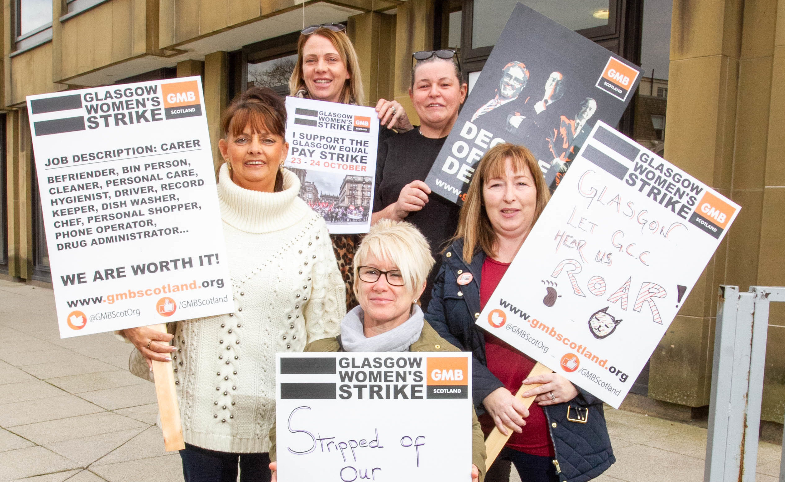 Members of GMB elect to strike next week for equal pay for woman.