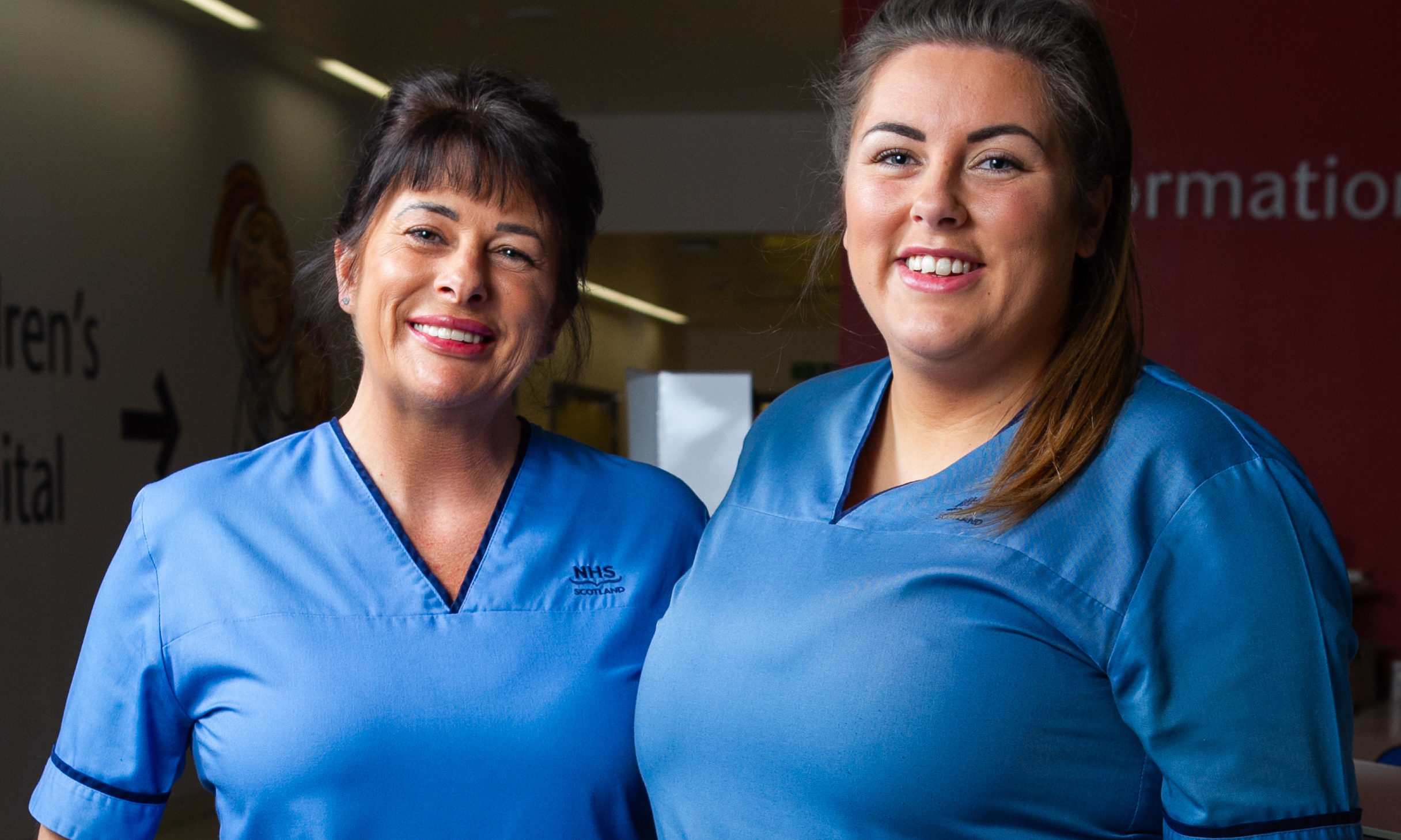 Mother and daughter, Janice and Leanne Kyle, who studied and graduated at nursing at the same time, and now are both working in the same hospital, at the Queen Elizabeth University Hospital in  Glasgow. (Andrrew Cawley)