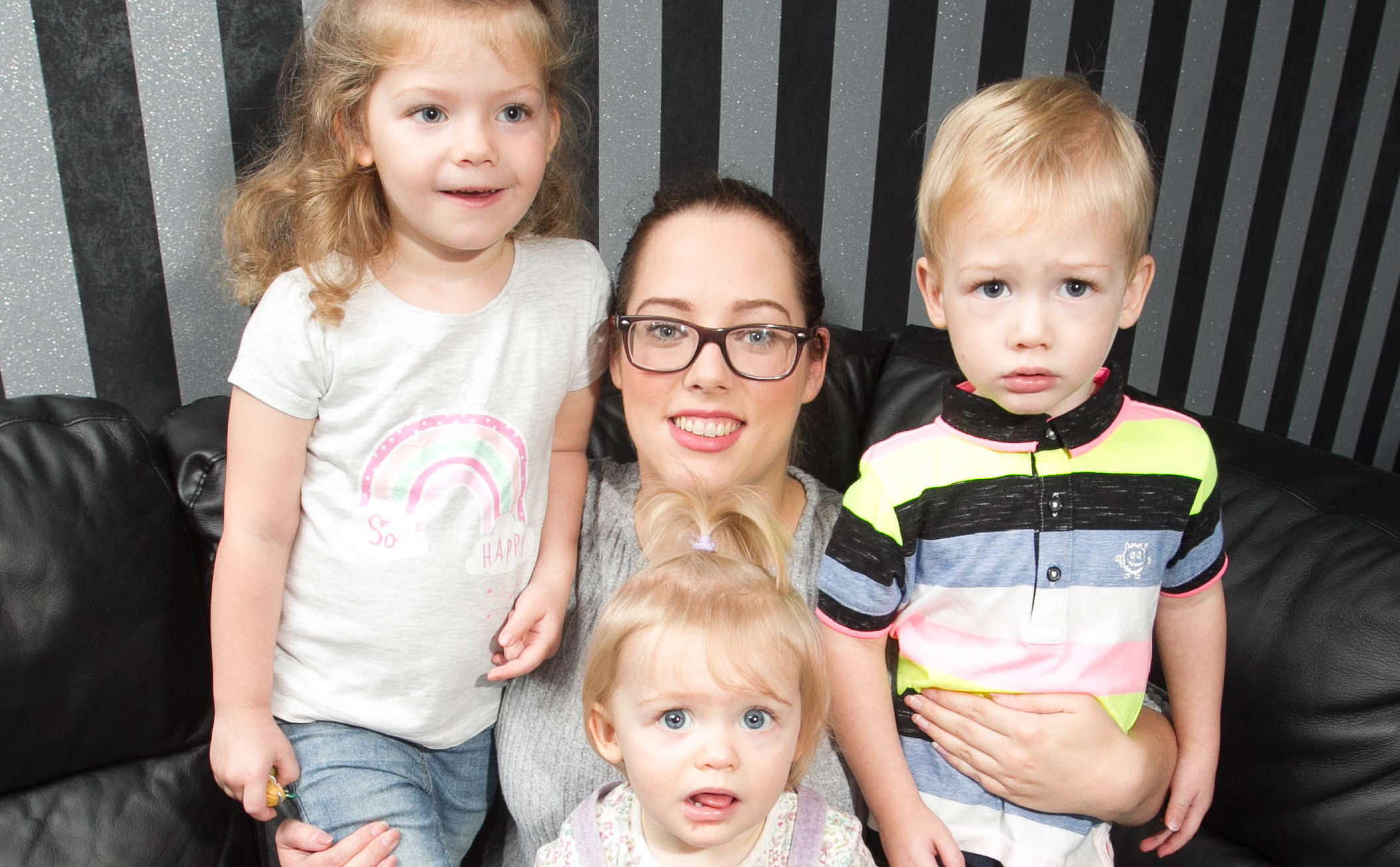 Michaela Hotchkiss (28), from Uddingston, Lanarkshire, suffered Intrahepatic Cholestasis of Pregnancy (ICP) while carrying her three children Carly, 4, Tommy, 2, and Halle, 1. (Andrew Cawley)