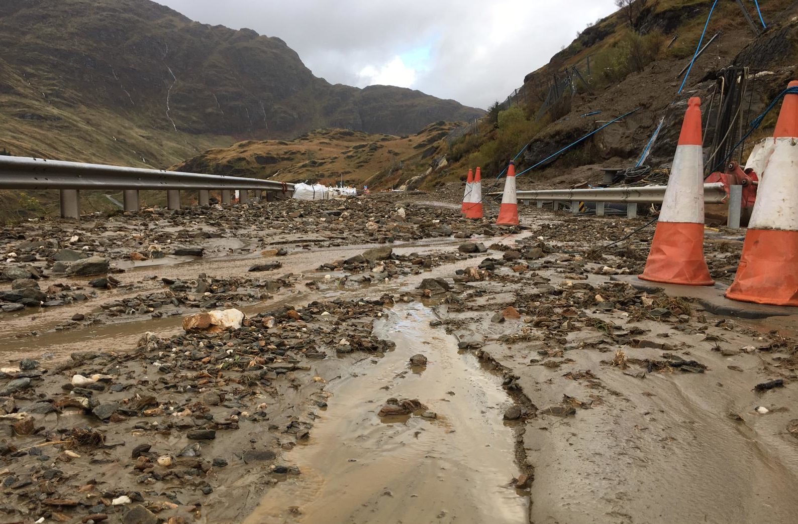 Clean-up work was required at the Rest and Be Thankful following landslides (Transport Scotland)