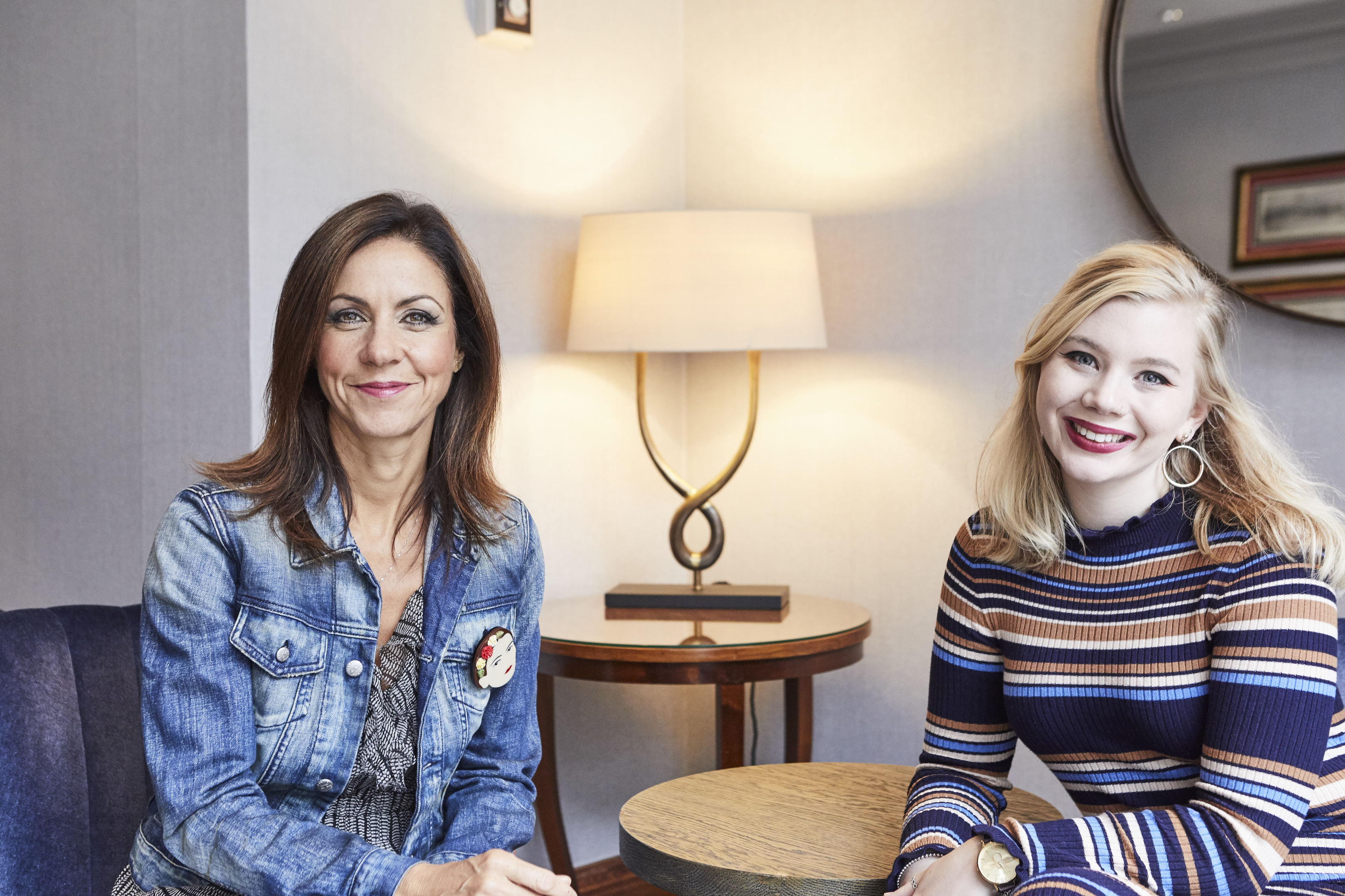 TV presenter Julia Bradbury with student and endometriosis campaigner Katy Johnston as they share their endometriosis experiences.