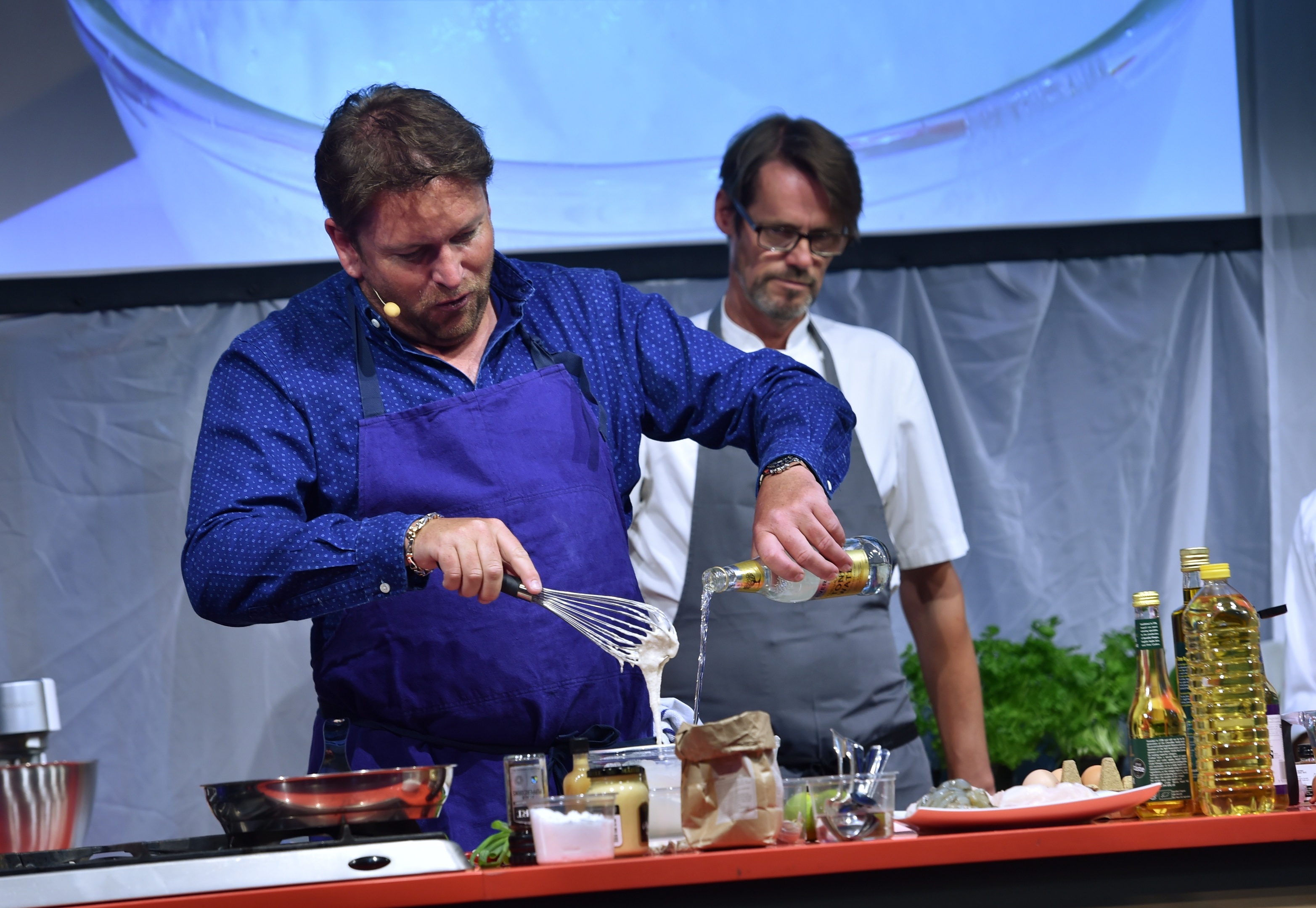 James Martin performing a cooking demonstration (Colin Rennie / DCT Media)
