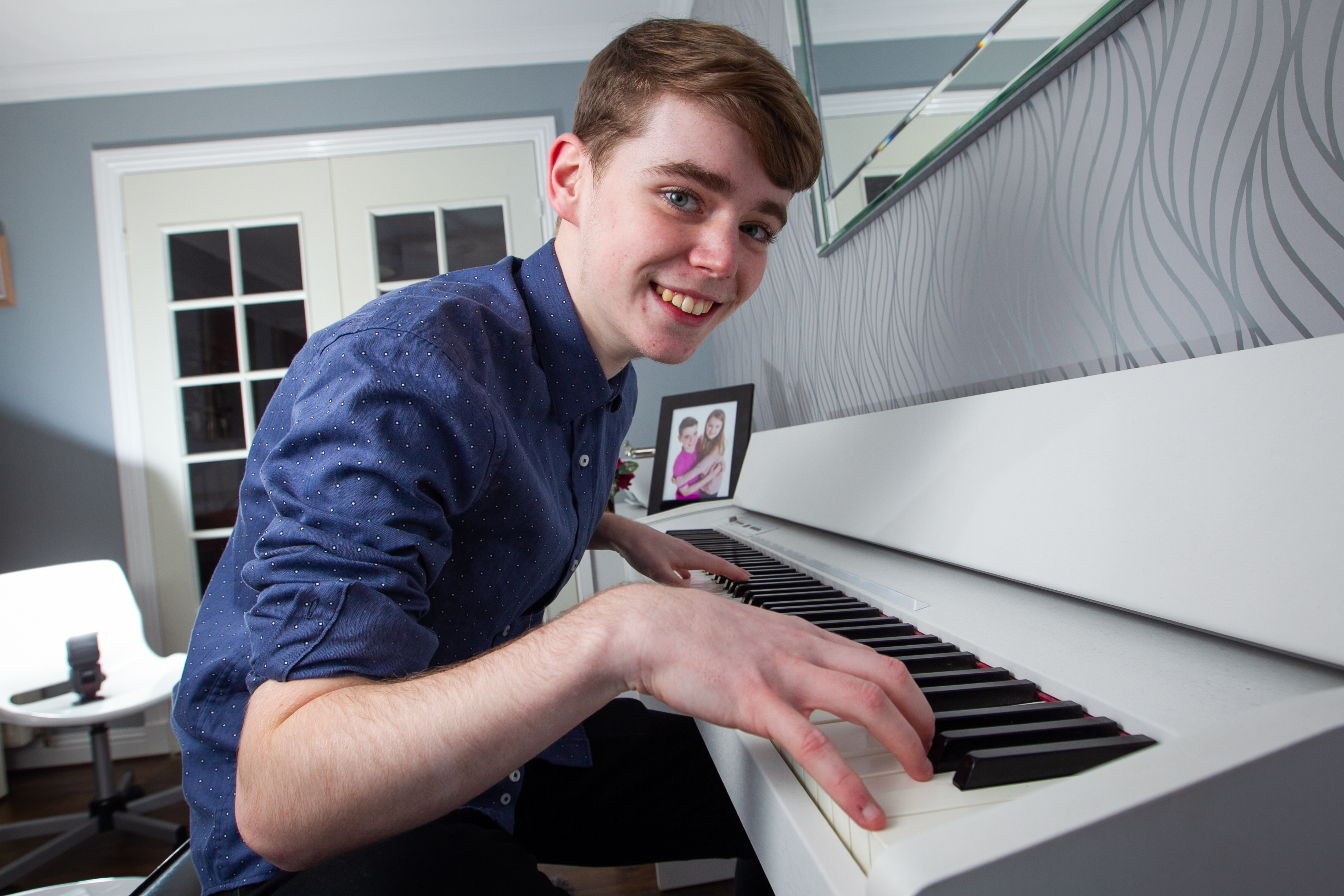 Brandon Stein, the teenager who plays a young Elton John in the new John Lewis Christmas advert. (Andrew Cawley).