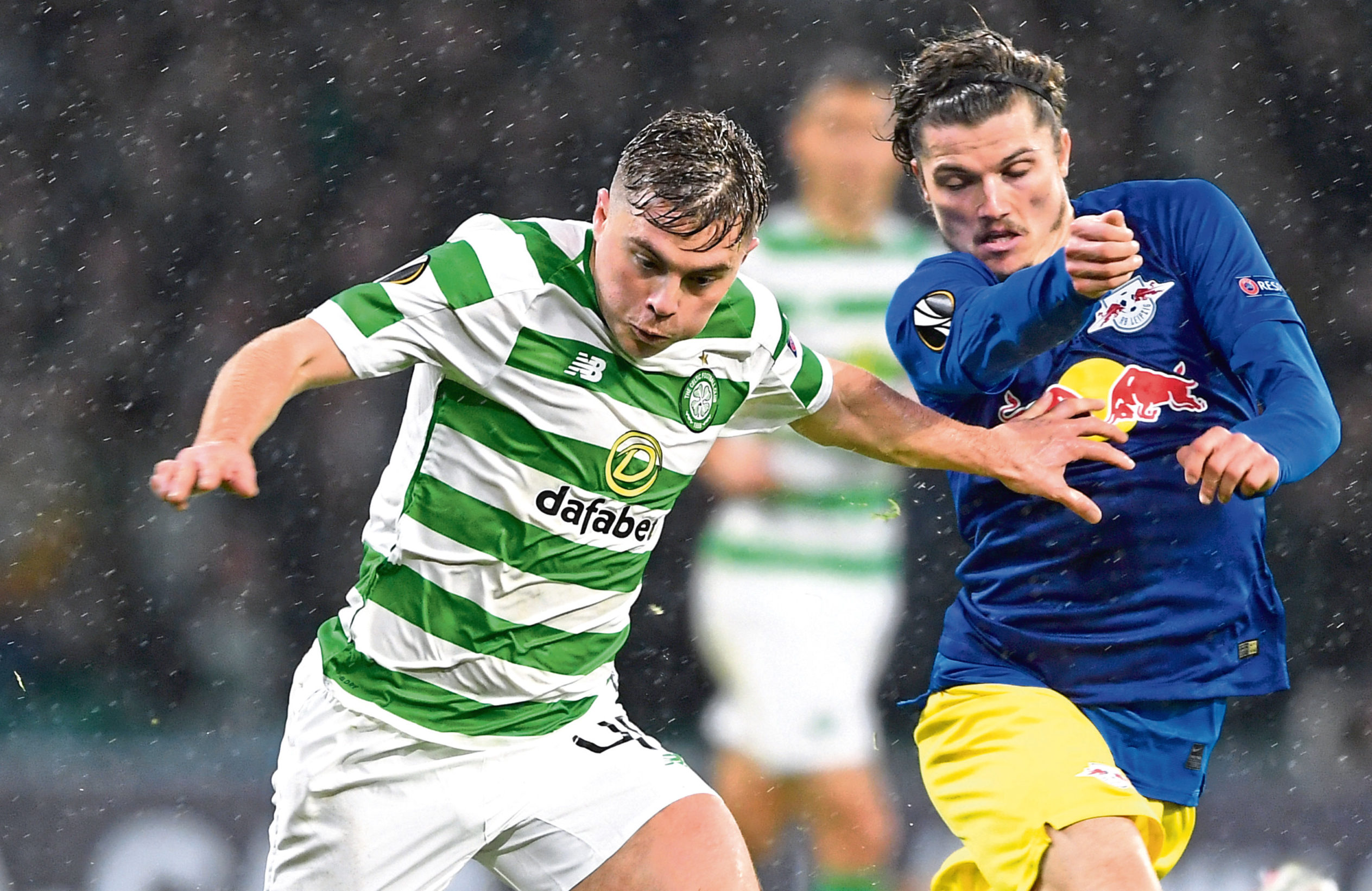 Celtic's James Forrest in midweek European action (SNS Group)