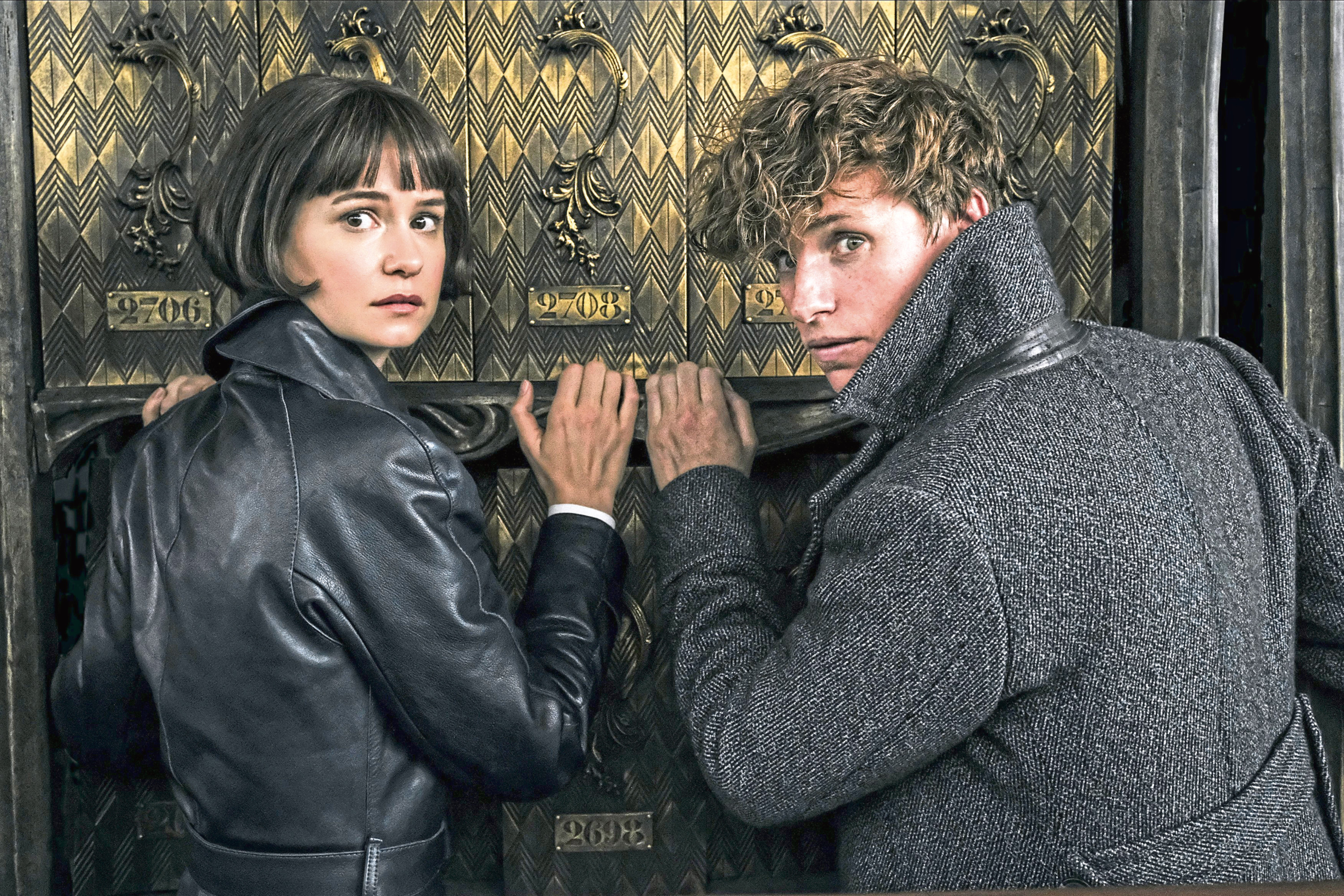 Katherine Waterston and Eddie Redmayne play magical duo Tina Goldstein and Newt Scamander in the new film (Allstar/WARNER BROS.)