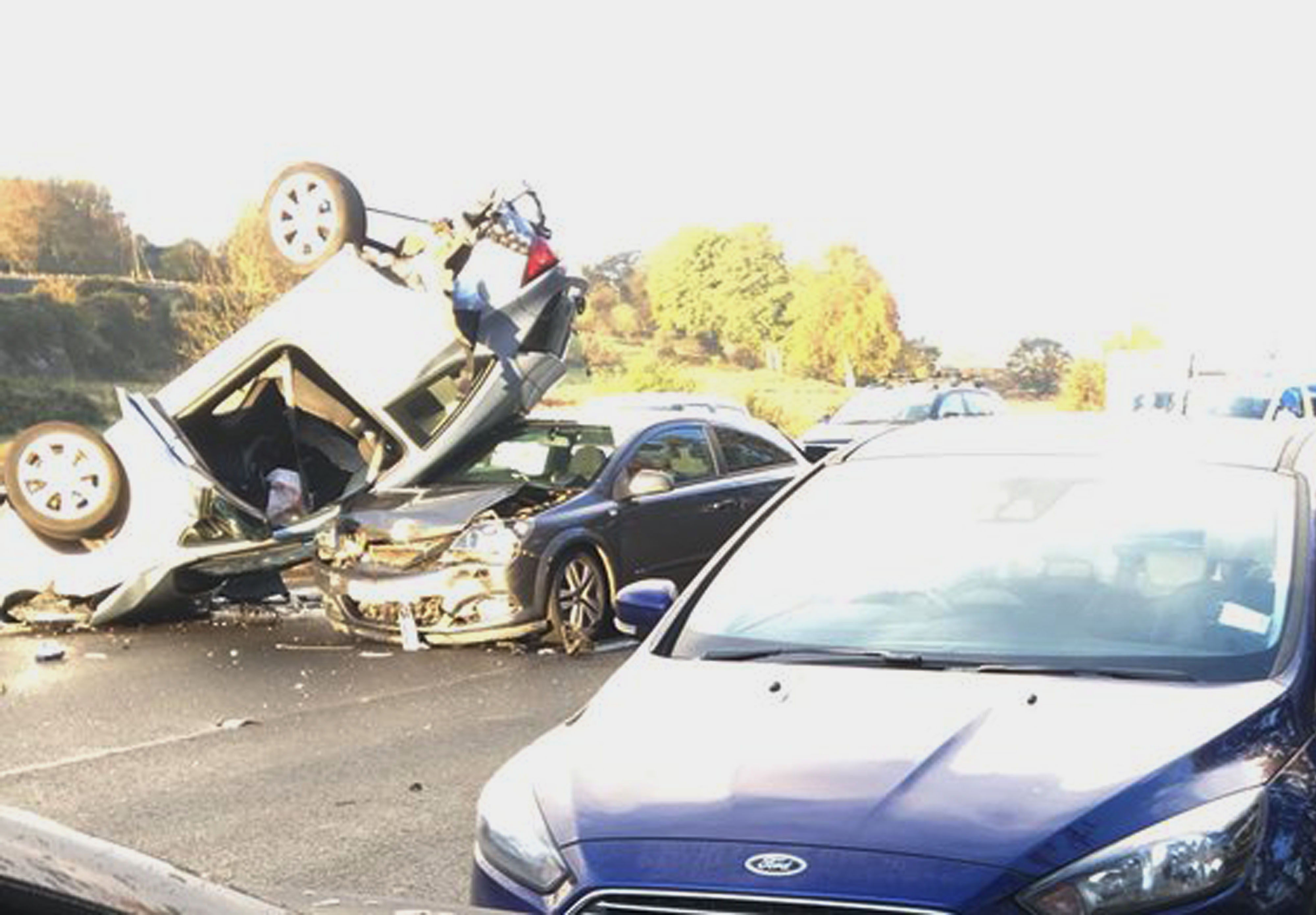 The scene of the accident (Iain Kerr/Twitter/PA Wire)