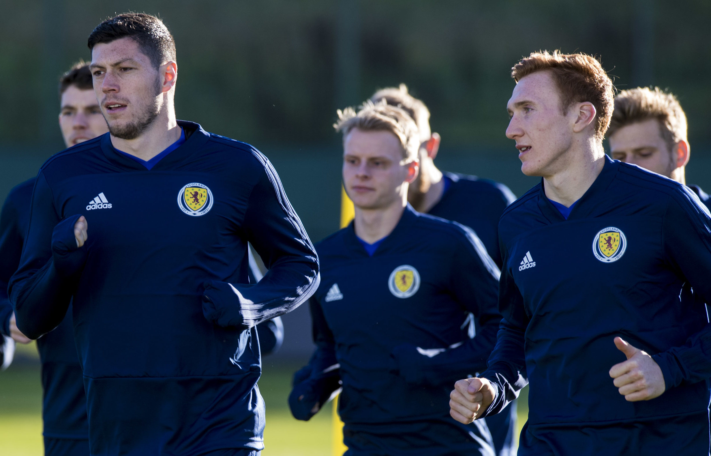 Scotland's Scott McKenna alongside teammate David Bates (SNS Group)