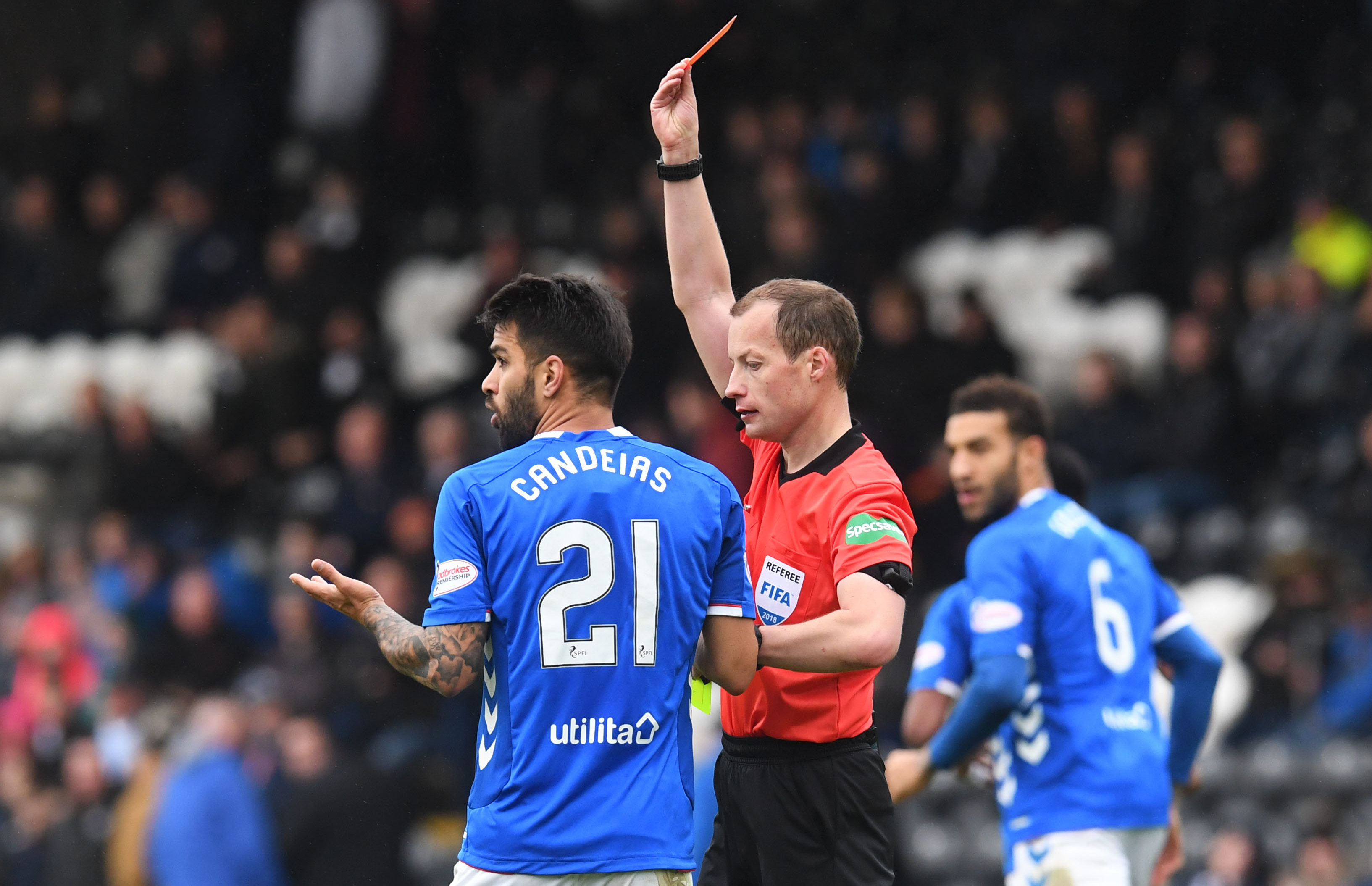Rangers were unhappy with a second yellow card handed out to Daniel Candeias in their win over St Mirren (SNS Group / Craig Foy)