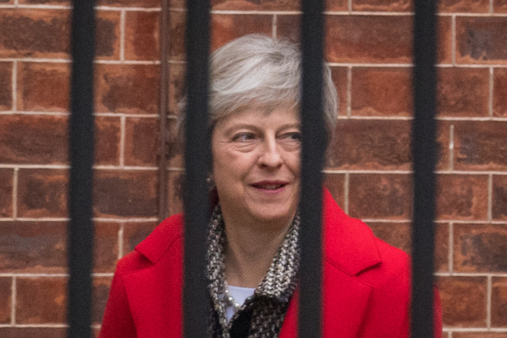 Prime Minister Theresa May leaves from the rear entrance of 10 Downing Street, Westminster, London. (Dominic Lipinski/PA Wire)