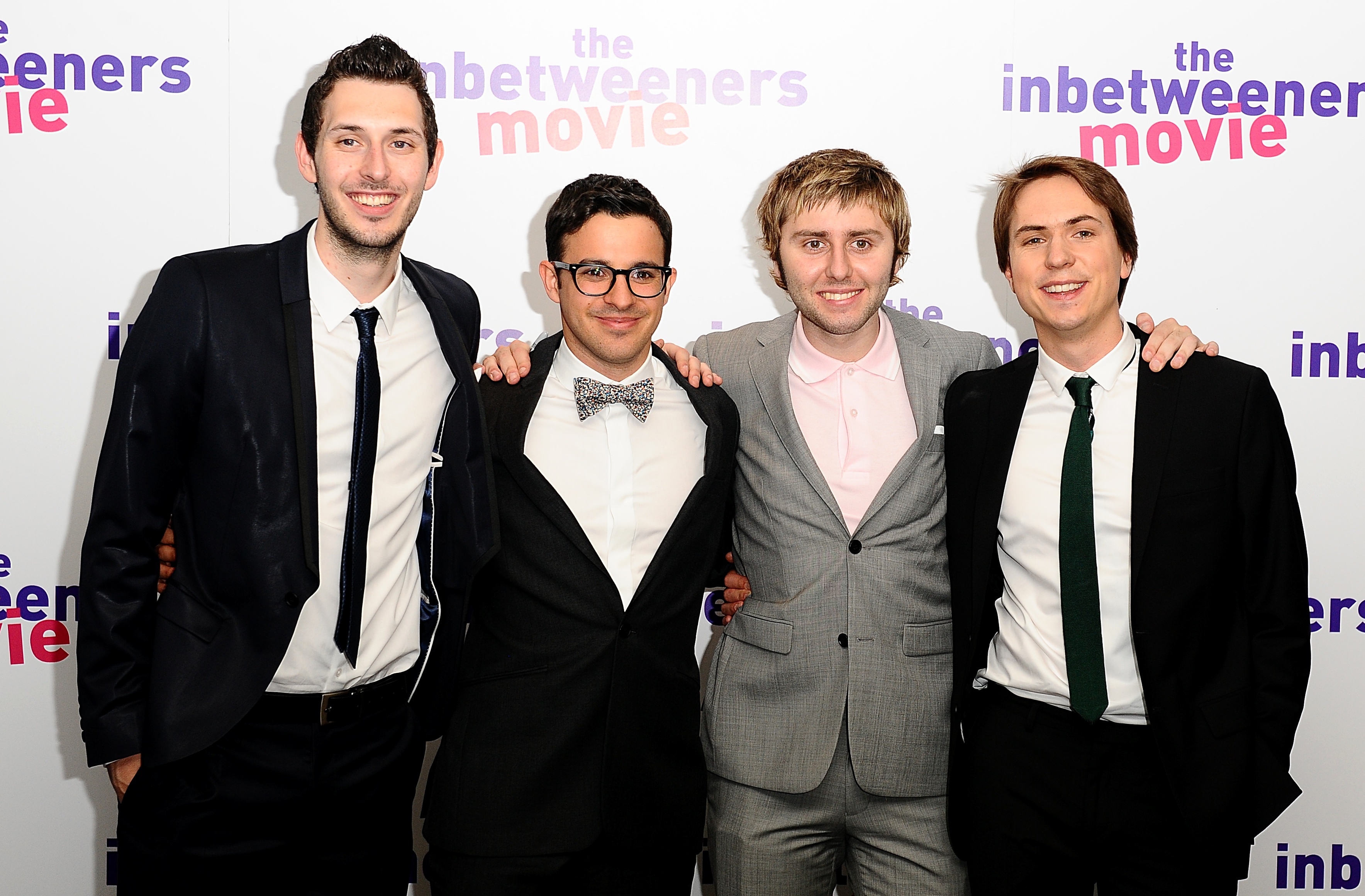 The cast of The Inbetweeners (l-r) Blake Harrison, Simon Bird, James Buckley and Joe Thomas  (Ian West/PA Wire)