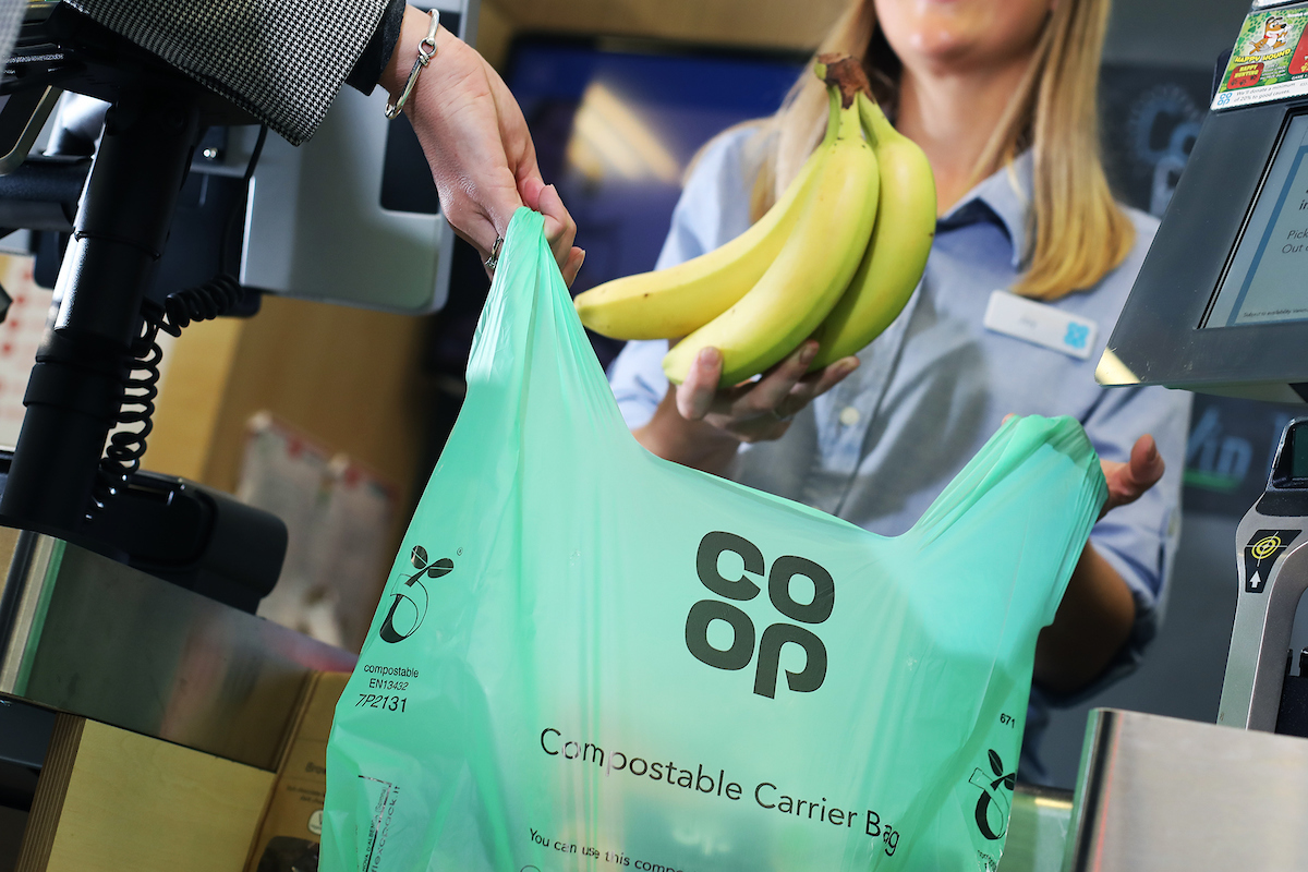 The new compostable carrier bag. (Neil O'Connor/UNP).