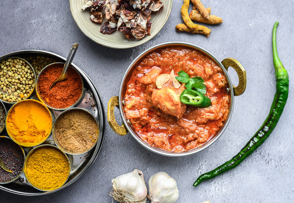 Kodi Koora ( South Indian Style Chicken Curry) as made by chef Praveen Kumar