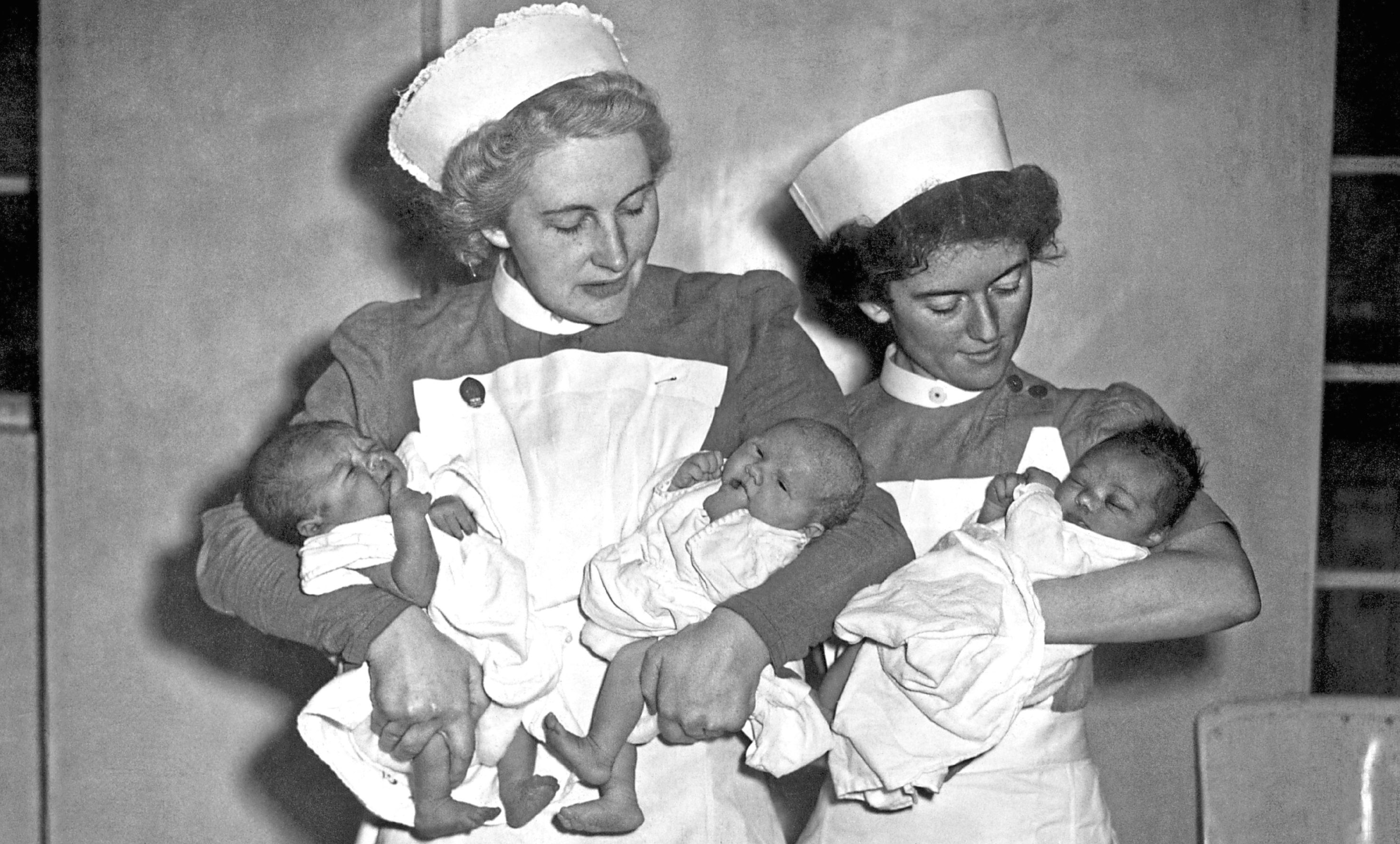 The first babies born under the NHS