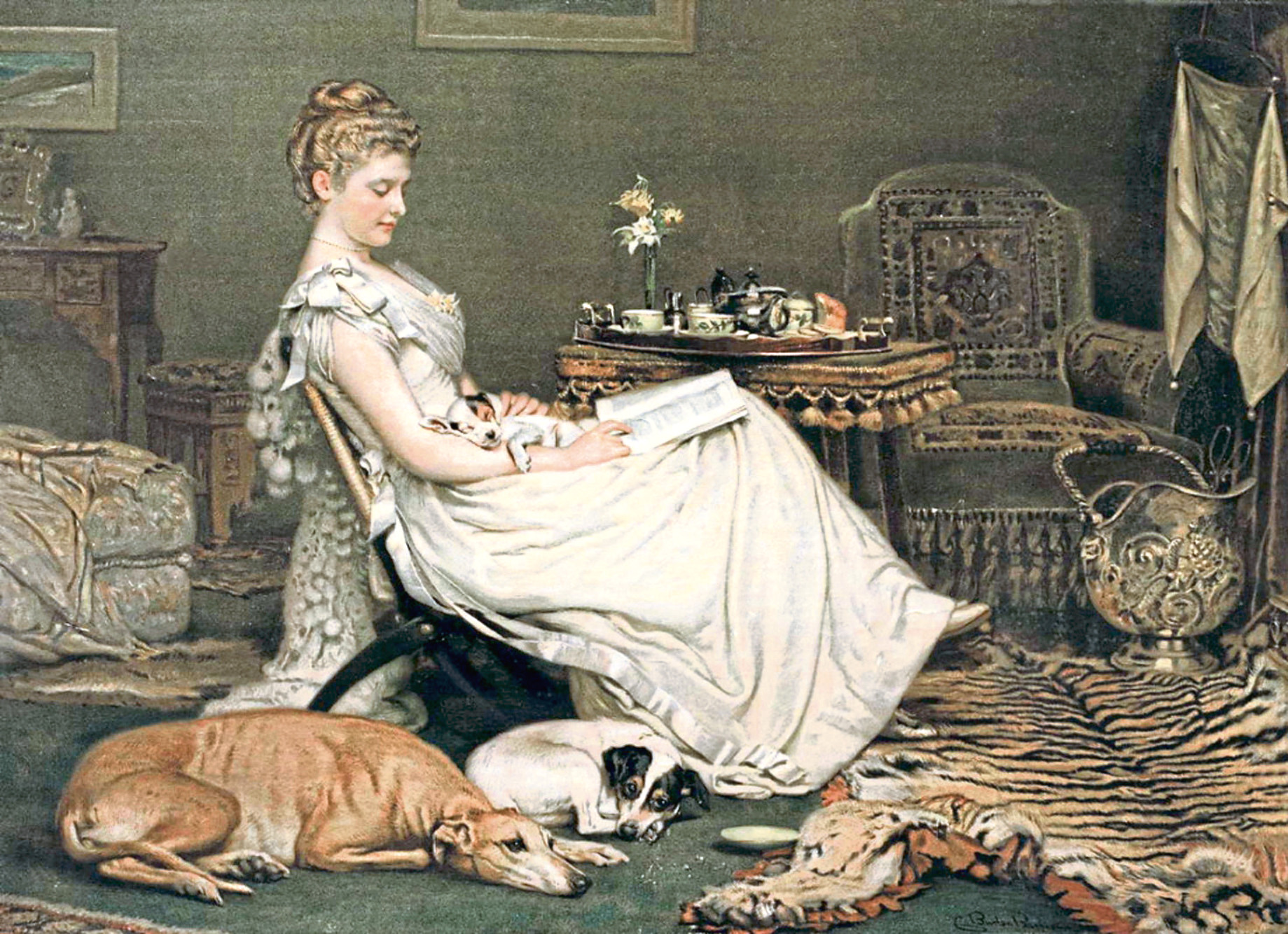 Comfort by Charles Burton Barber, a Victorian-era animal painter.