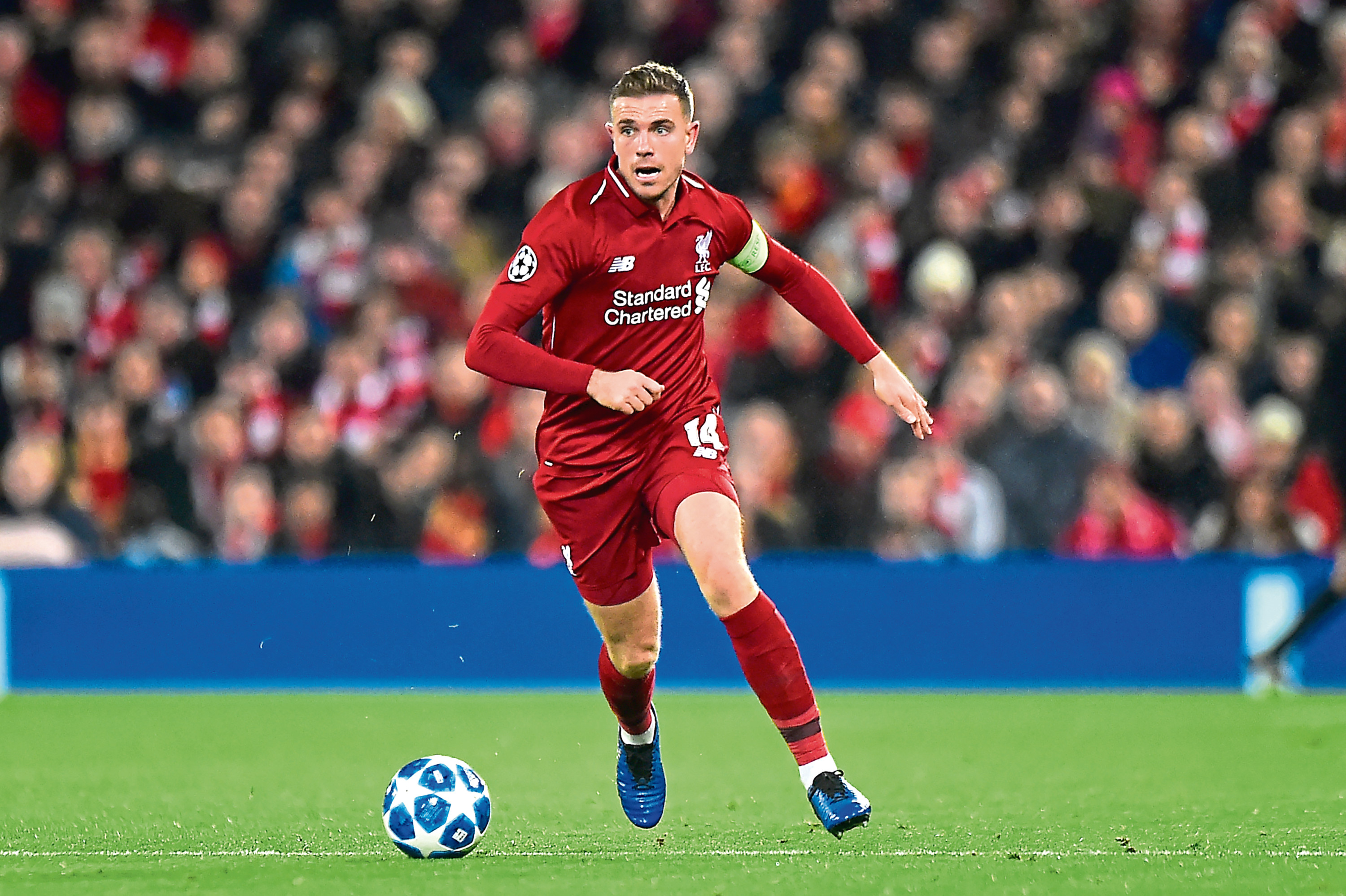 Liverpool's Jordan Henderson in action  (Richard Martin-Roberts - CameraSport via Getty Images)