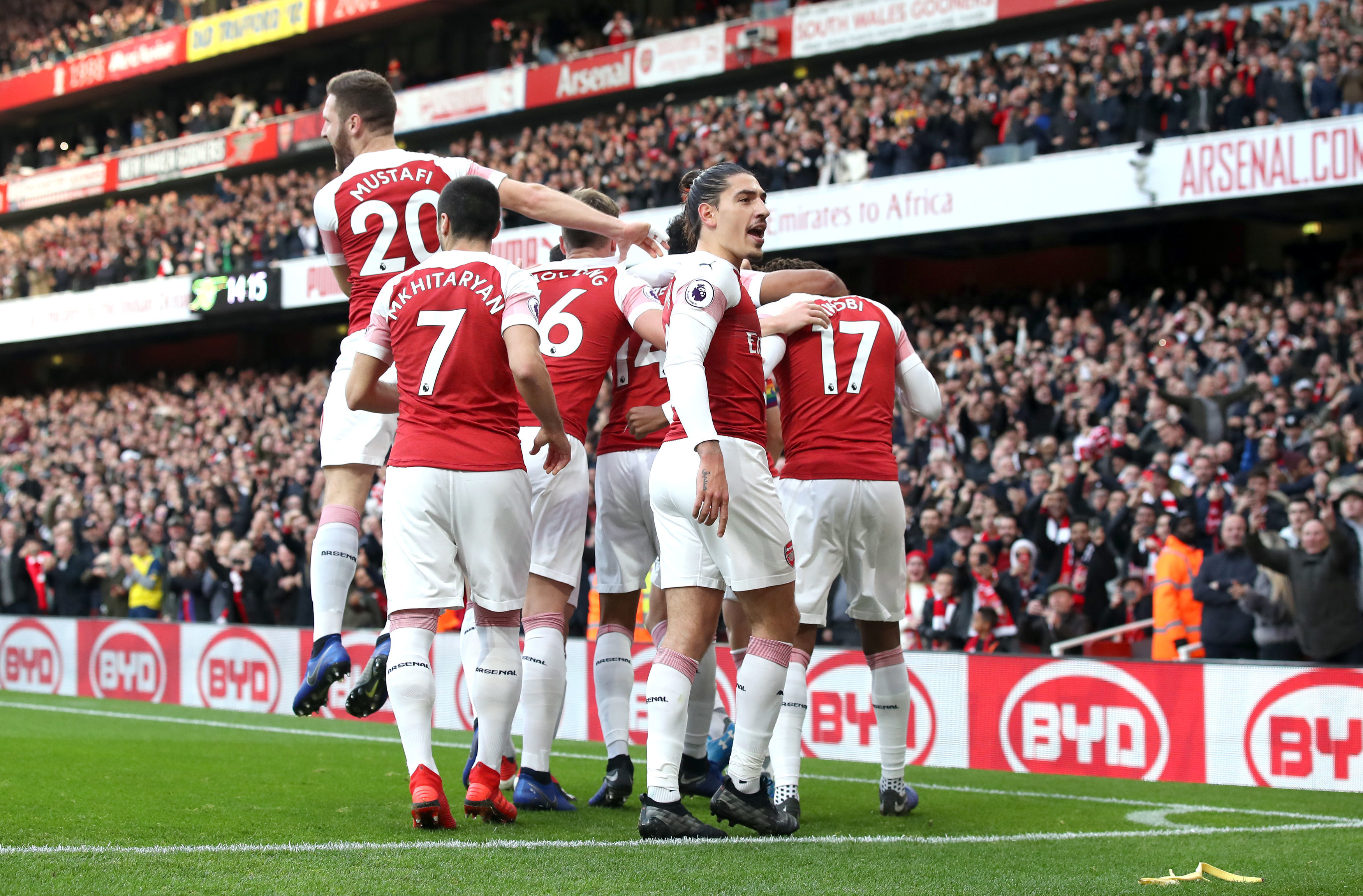 Goal celebrations against Spurs (Nick Potts/PA Wire)