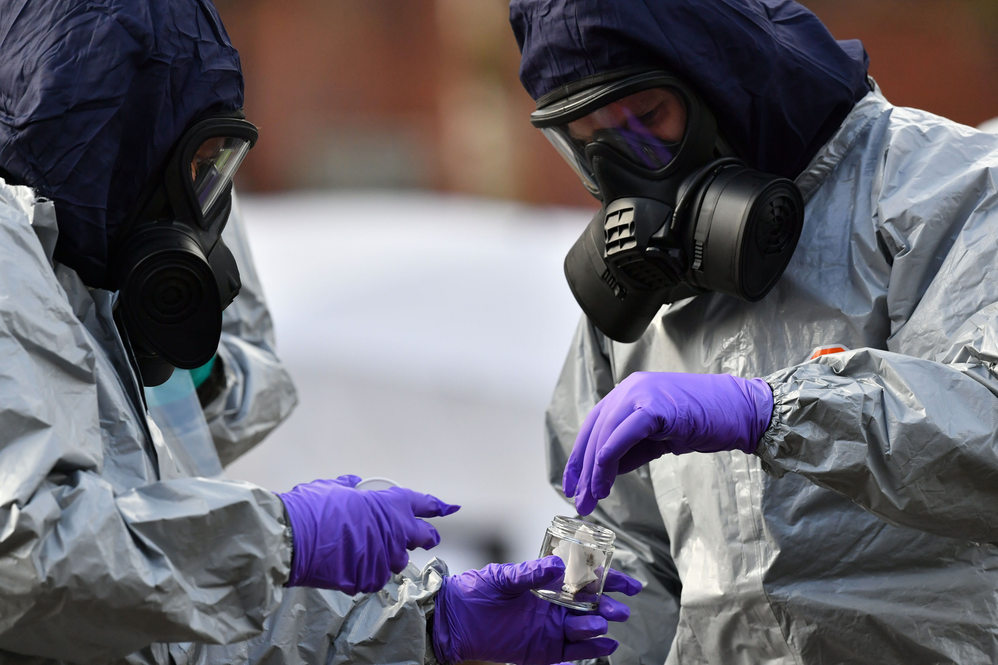 Police investigate the nerve agent attack (Ben Birchall/PA Wire)