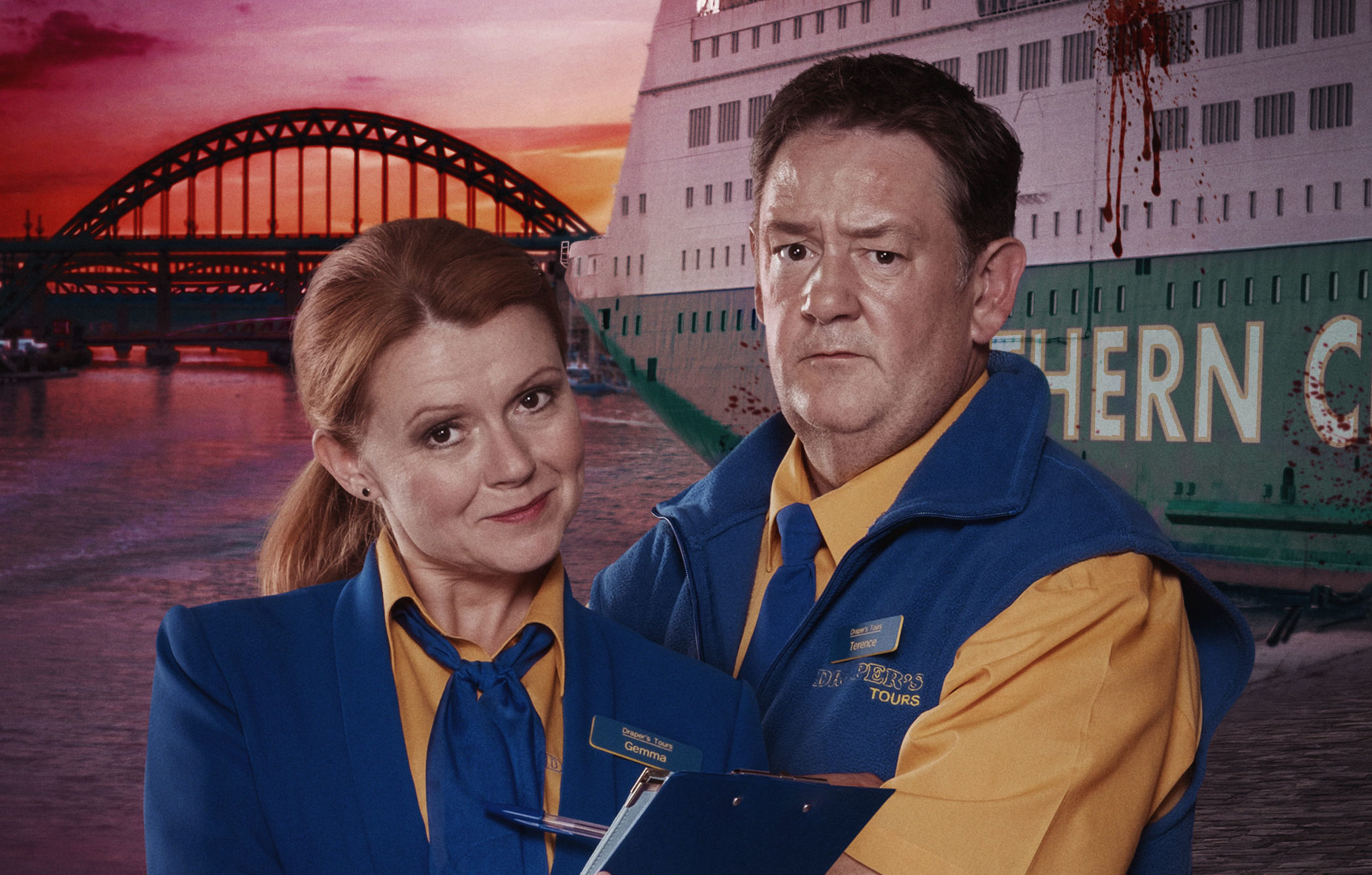 Sian and Johnny in Death On The Tyne (UKTV)