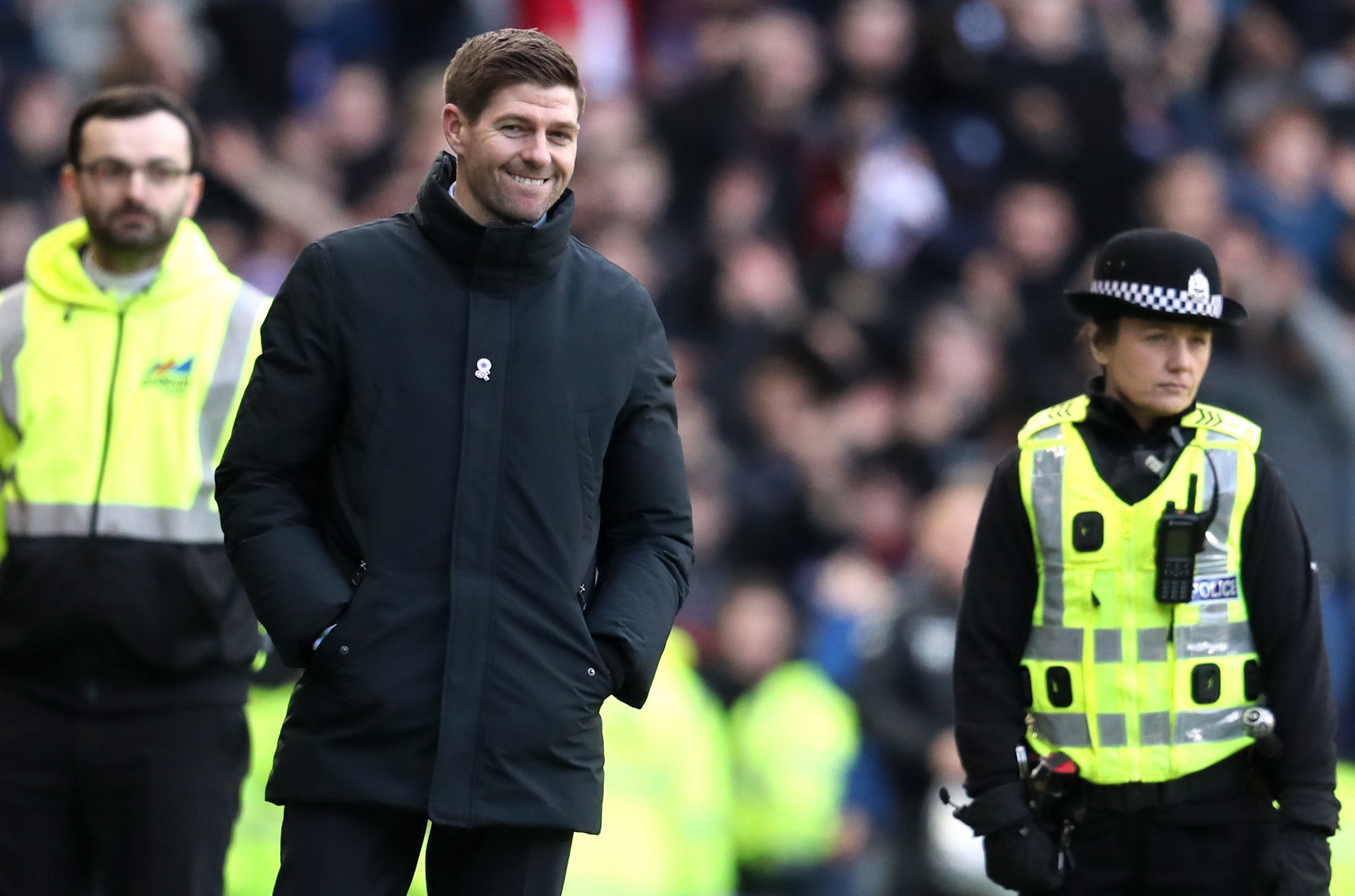 Rangers manager Steven Gerrard is all smiles at full time (Andrew Milligan/PA Wire)
