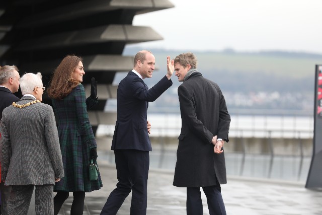 The duke and duchess of Cambridge arrive at V&A museum in Dundee.