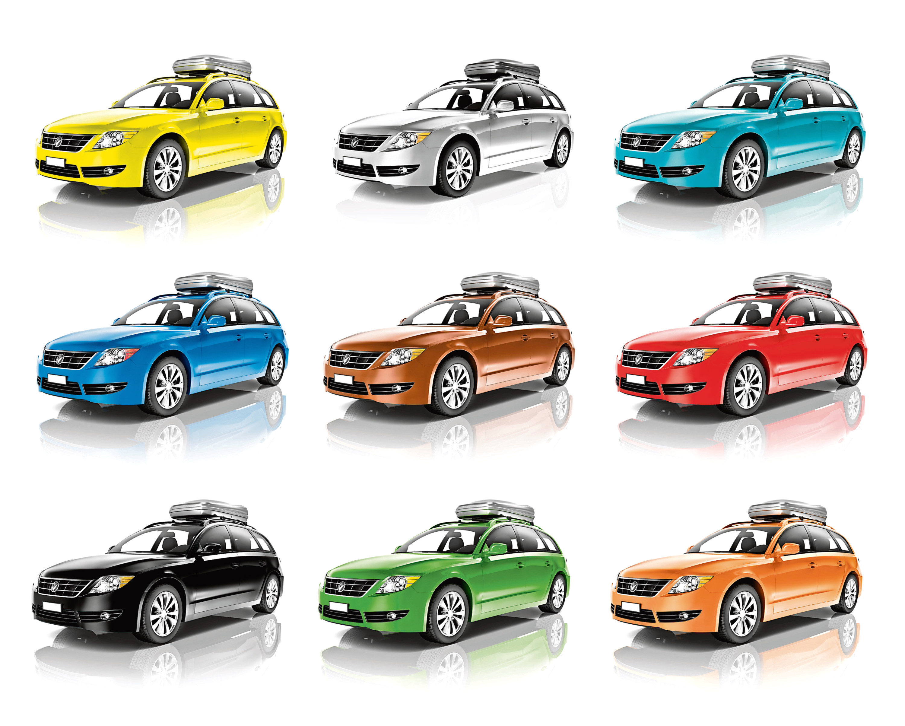 Collection of Colourful 3D Family Cars.