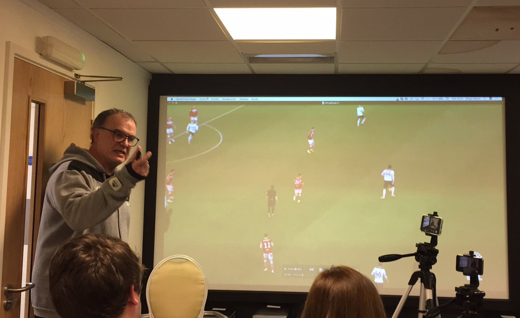 Marcelo Bielsa hosted an opposition analysis session for the media (Mark Walker/PA Wire)