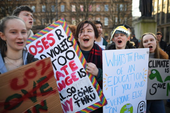 Protestors in George Square