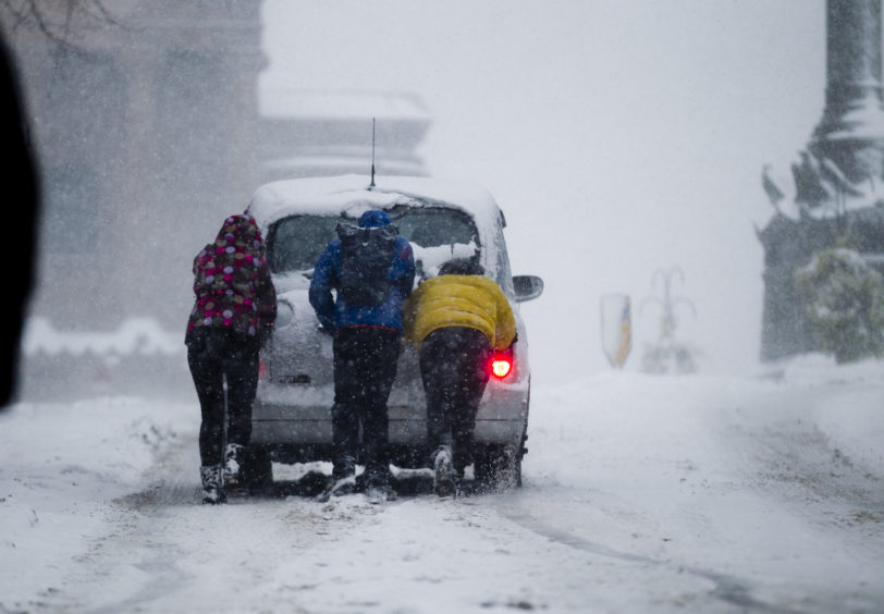 Heavy snow in Glasgow during the Beast from the East