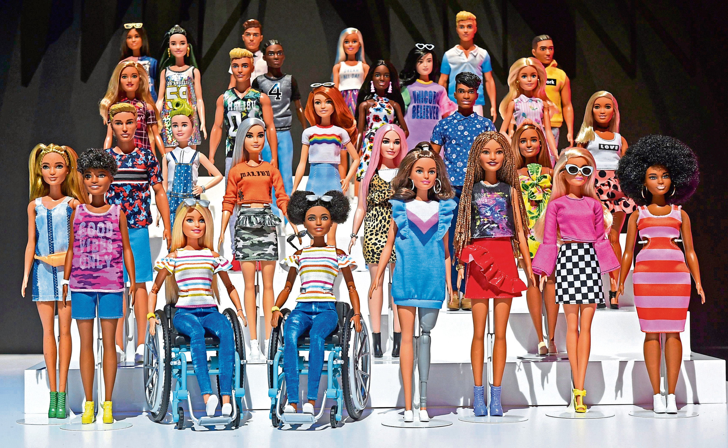 The 2019 Barbie collection features dolls in wheelchairs and with a prosthetic limb
