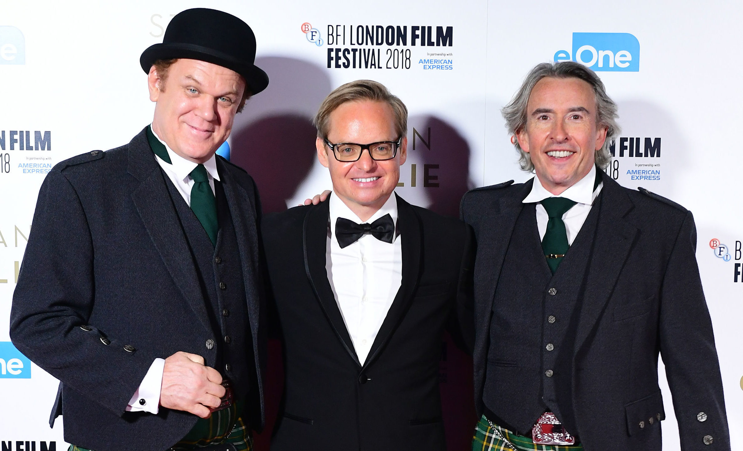 John C. Reilly, Jon S.Baird and Steve Coogan on the red carpet (PA)