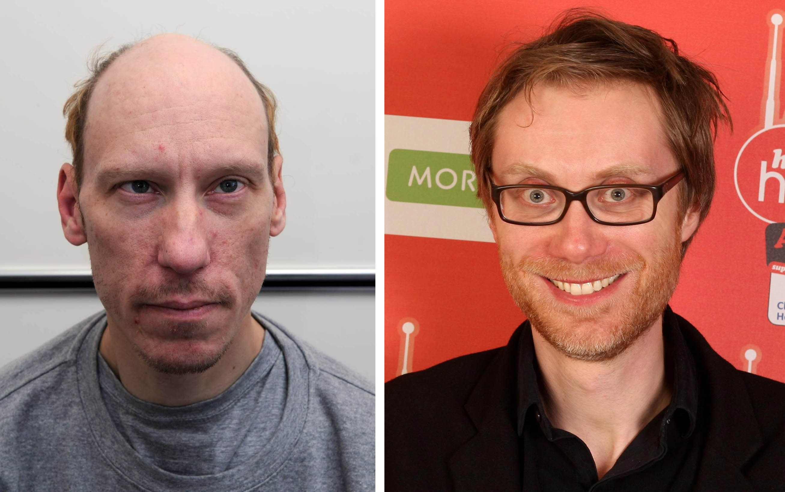 Stephen Port (left) and Stephen Merchant - The Barking Murders will be told from the point of the view of the families of the victims, focusing on their fight to uncover the truth about what happened to their sons and brothers. 
(Metropolitan Police/Dominic Lipinski/PA Wire)