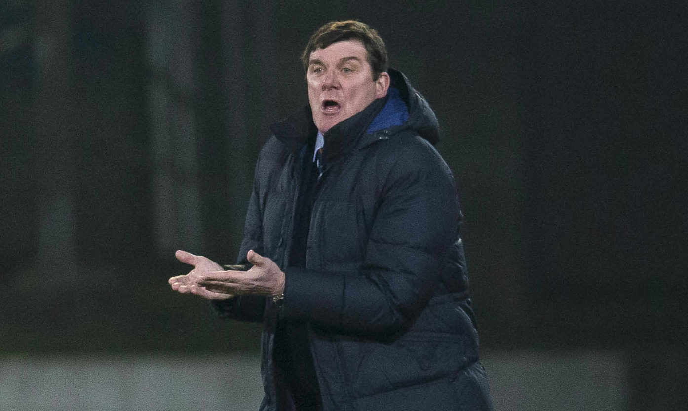 St Johnstone manager Tommy Wright on the touchline