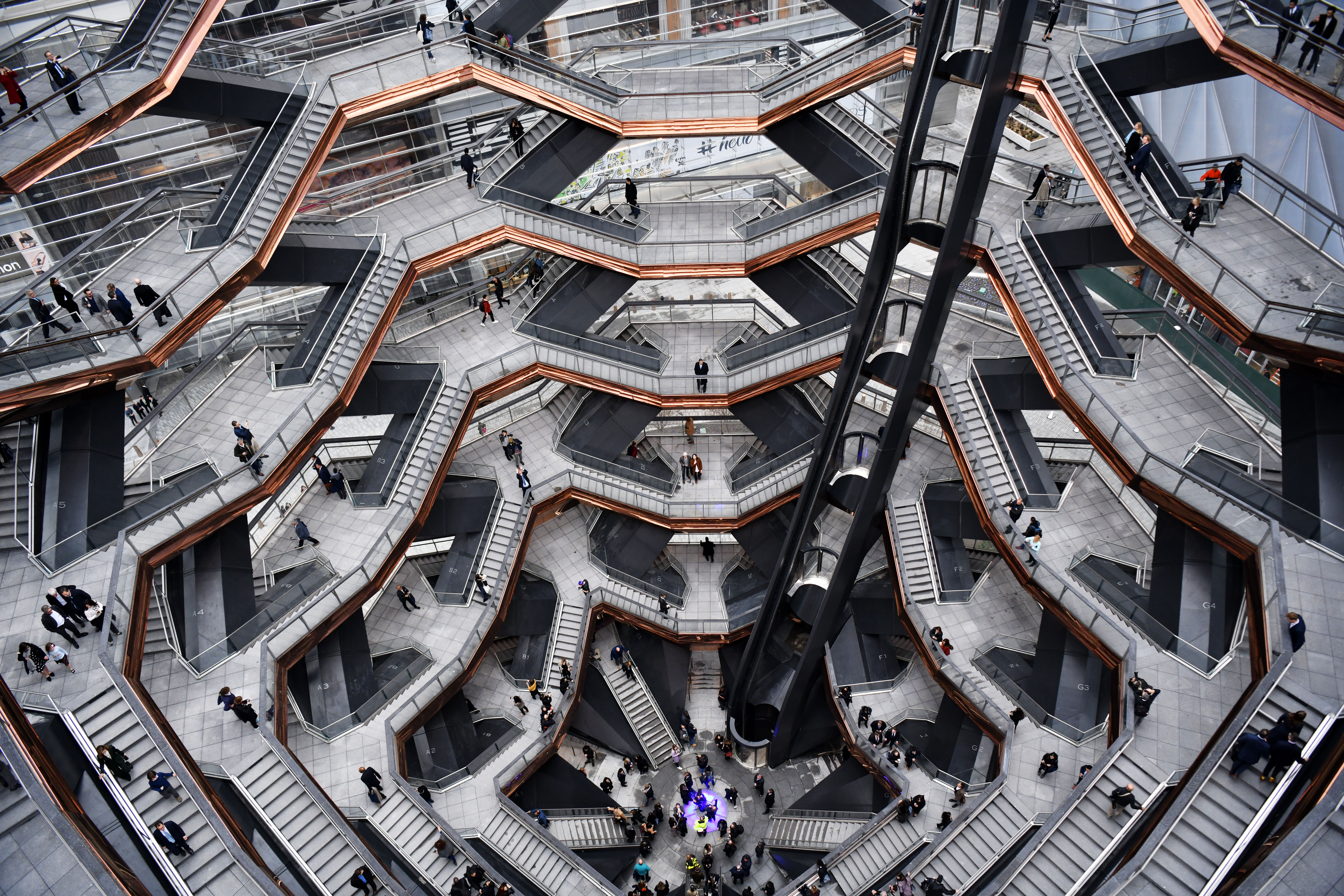 A view inside the Vessel at Hudson Yards, New York's newest neighbourhood