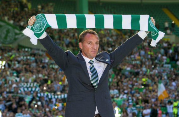 Brendan Rodgers at his Celtic unveiling