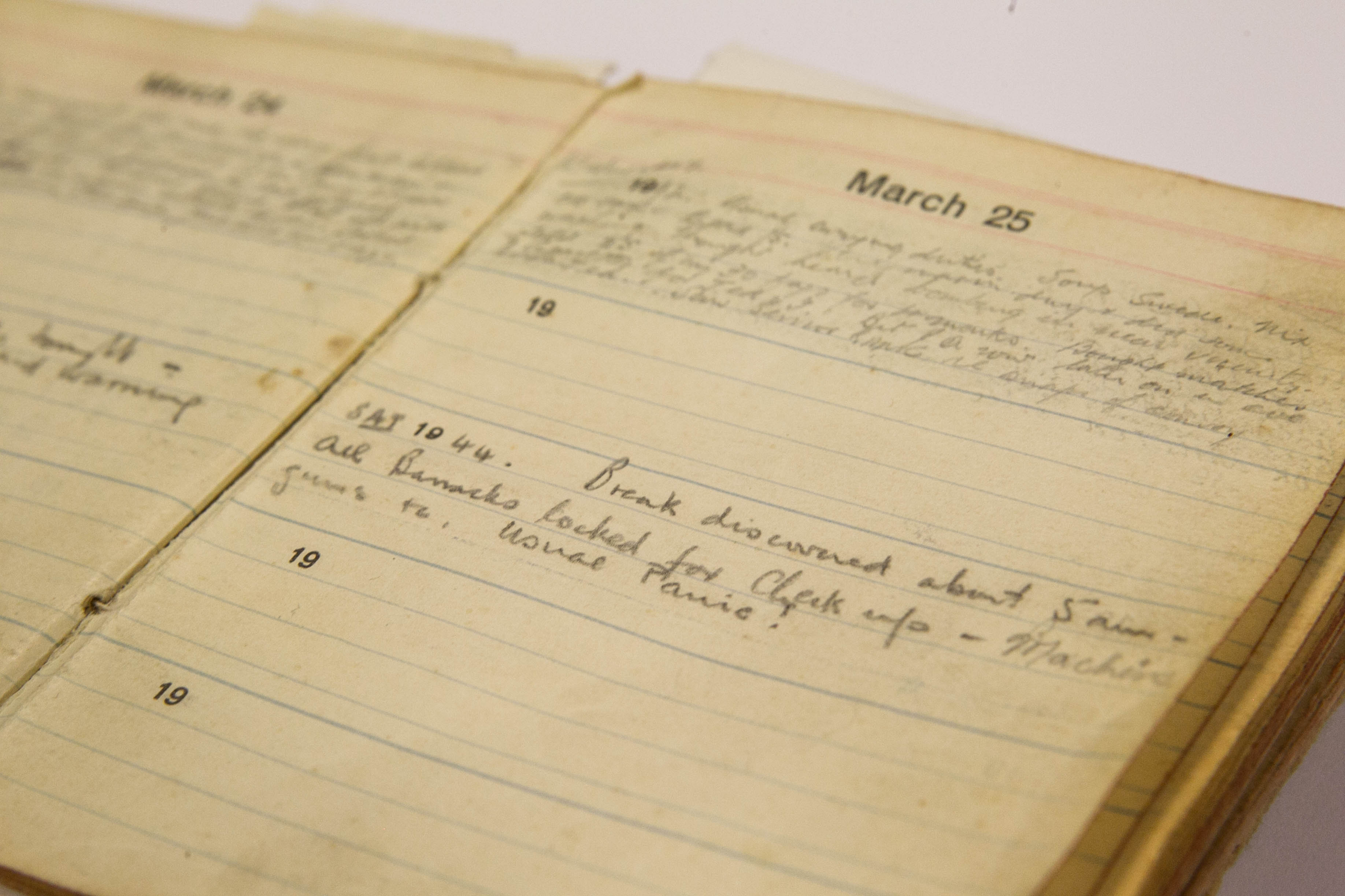 Alex Lee's war time diary from when he was held captive in Nazi Camp Stalag Luft III and witnessed, "The Great Escape.