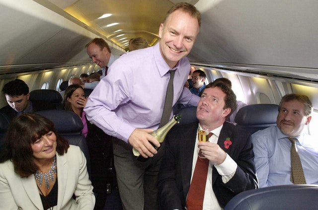 Sting serves Piers Morgan with champagne on board Concorde