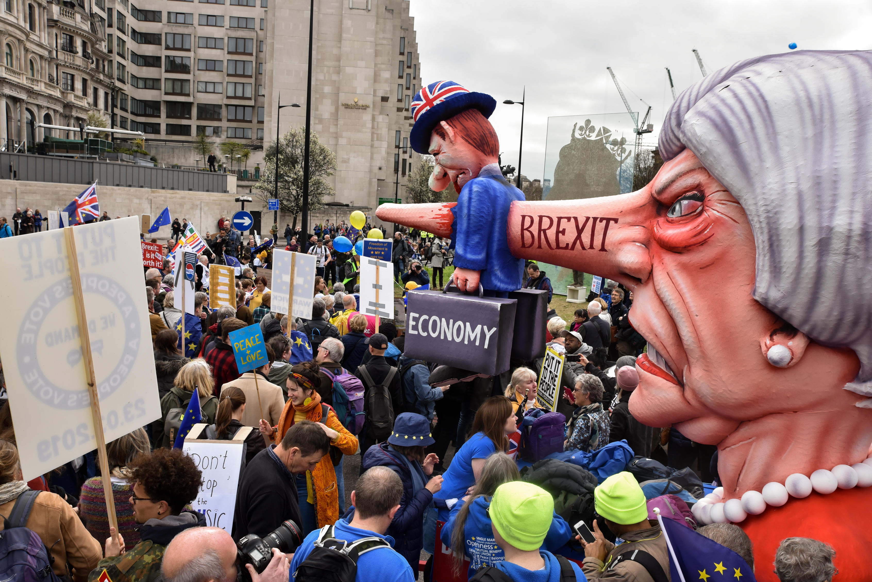 Tens of thousands of people march to demand a People's Vote and a second referendum vote on Brexit