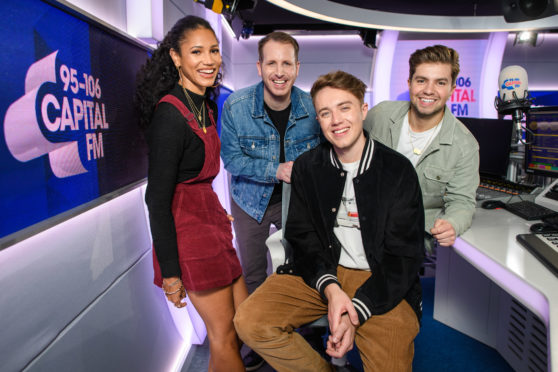 Capital breakfast and drivetime hosts (l-r) Vick Hope, Garry Spence, Roman Kemp and Sonny Jay